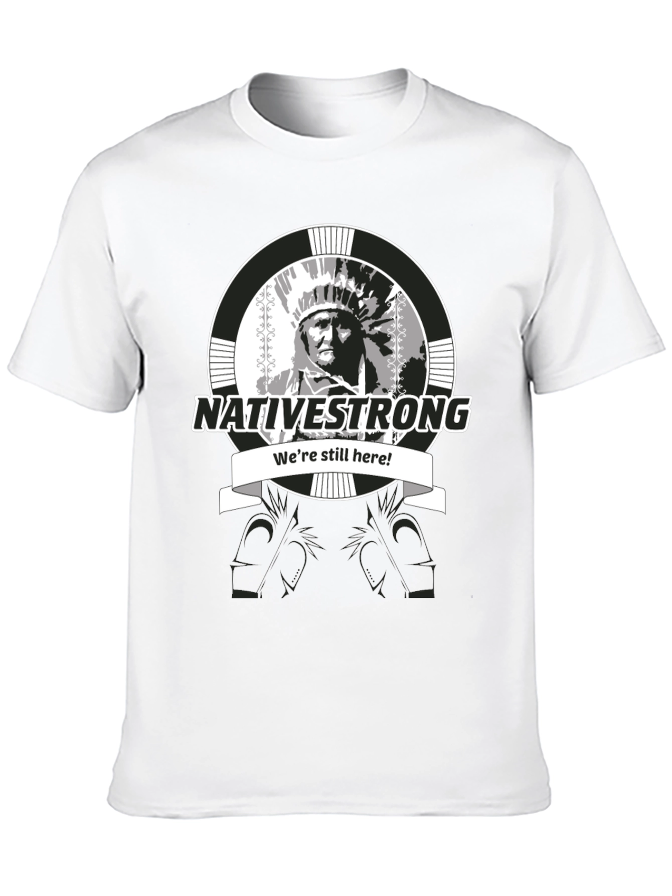Native Strong Graphic T-Shirt - Black Crew Neck Tee
