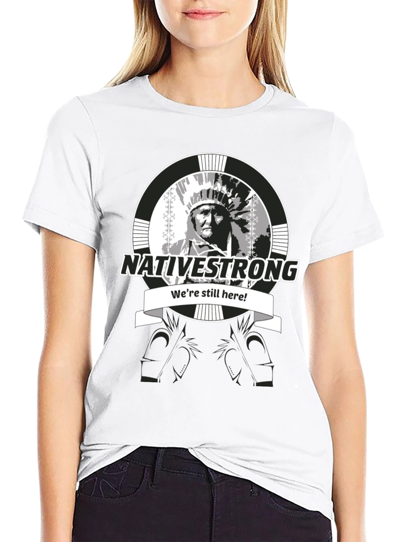 Native Strong Graphic T-Shirt - Black Crew Neck Tee