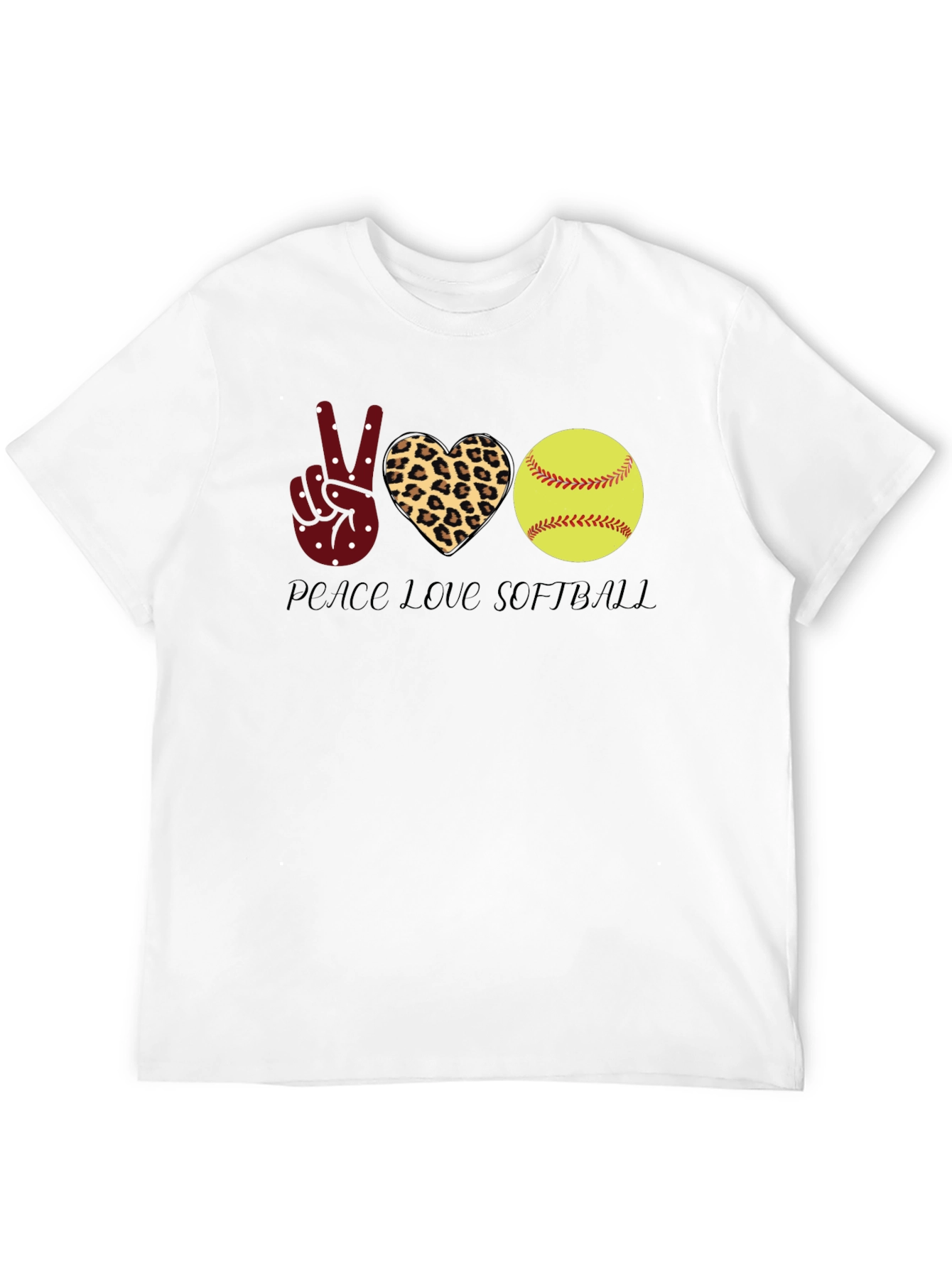 Peace Love Softball Graphic Tee