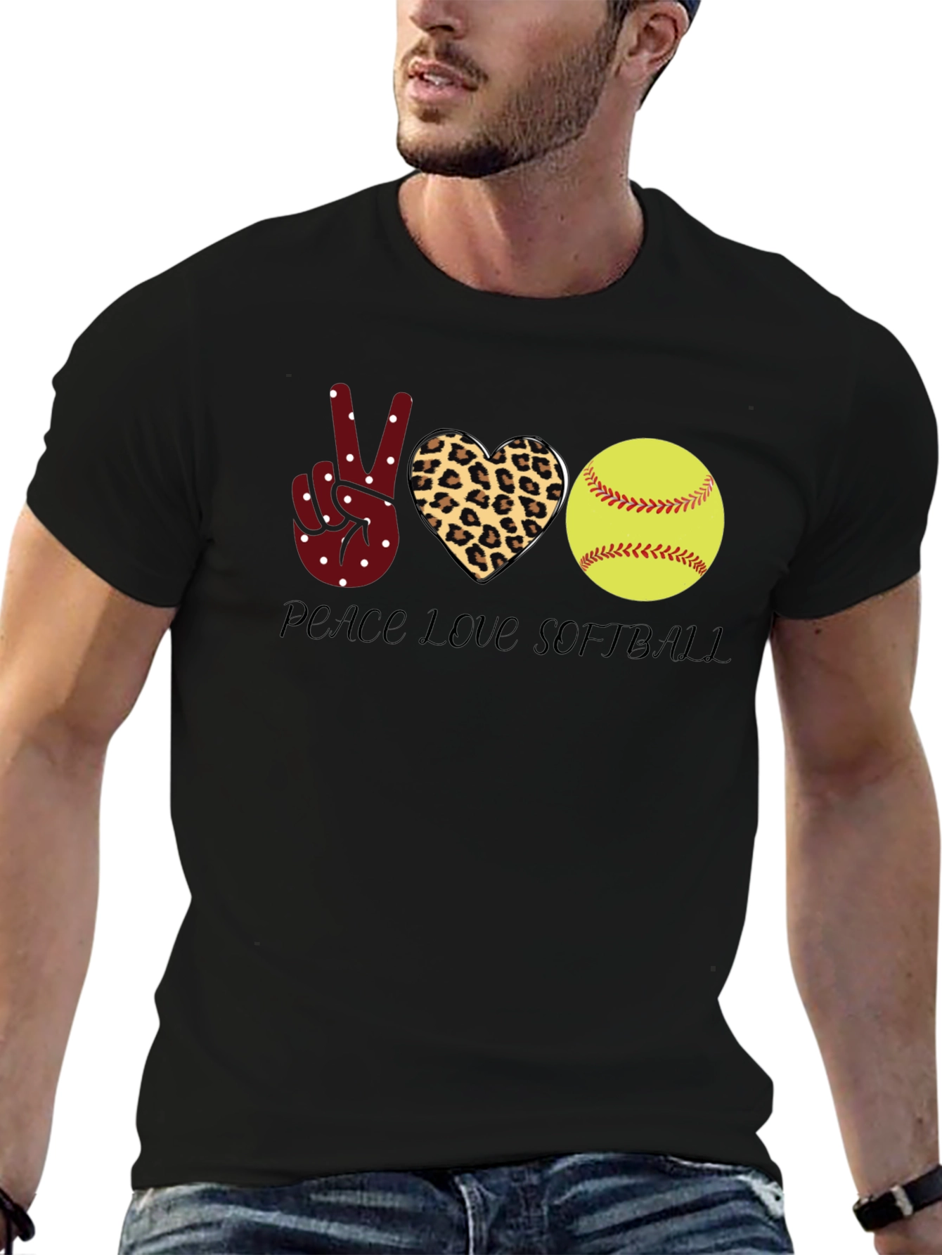 Peace Love Softball Graphic Tee