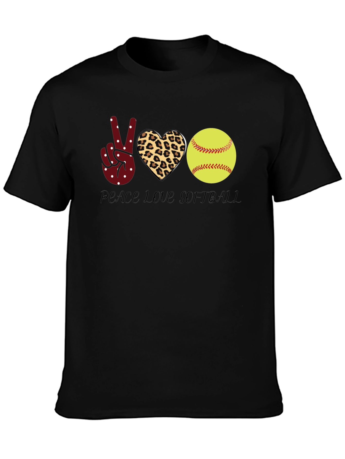 Peace Love Softball Graphic Tee