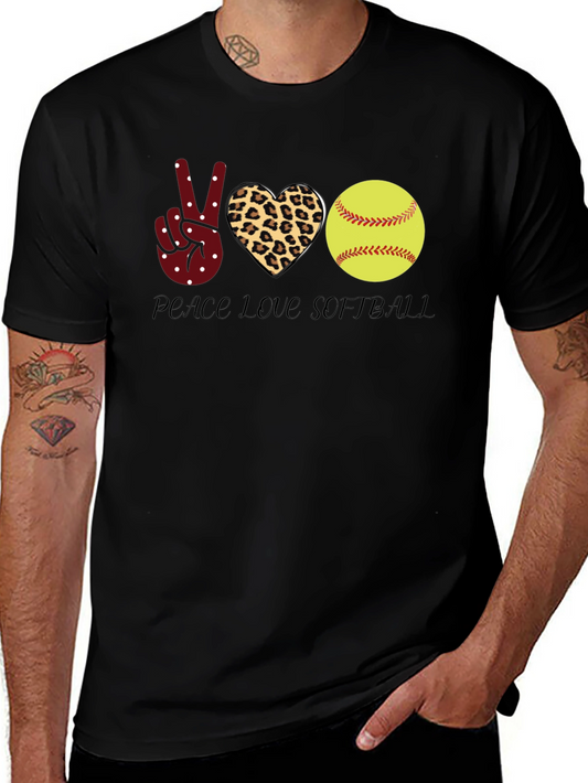 Peace Love Softball Graphic Tee