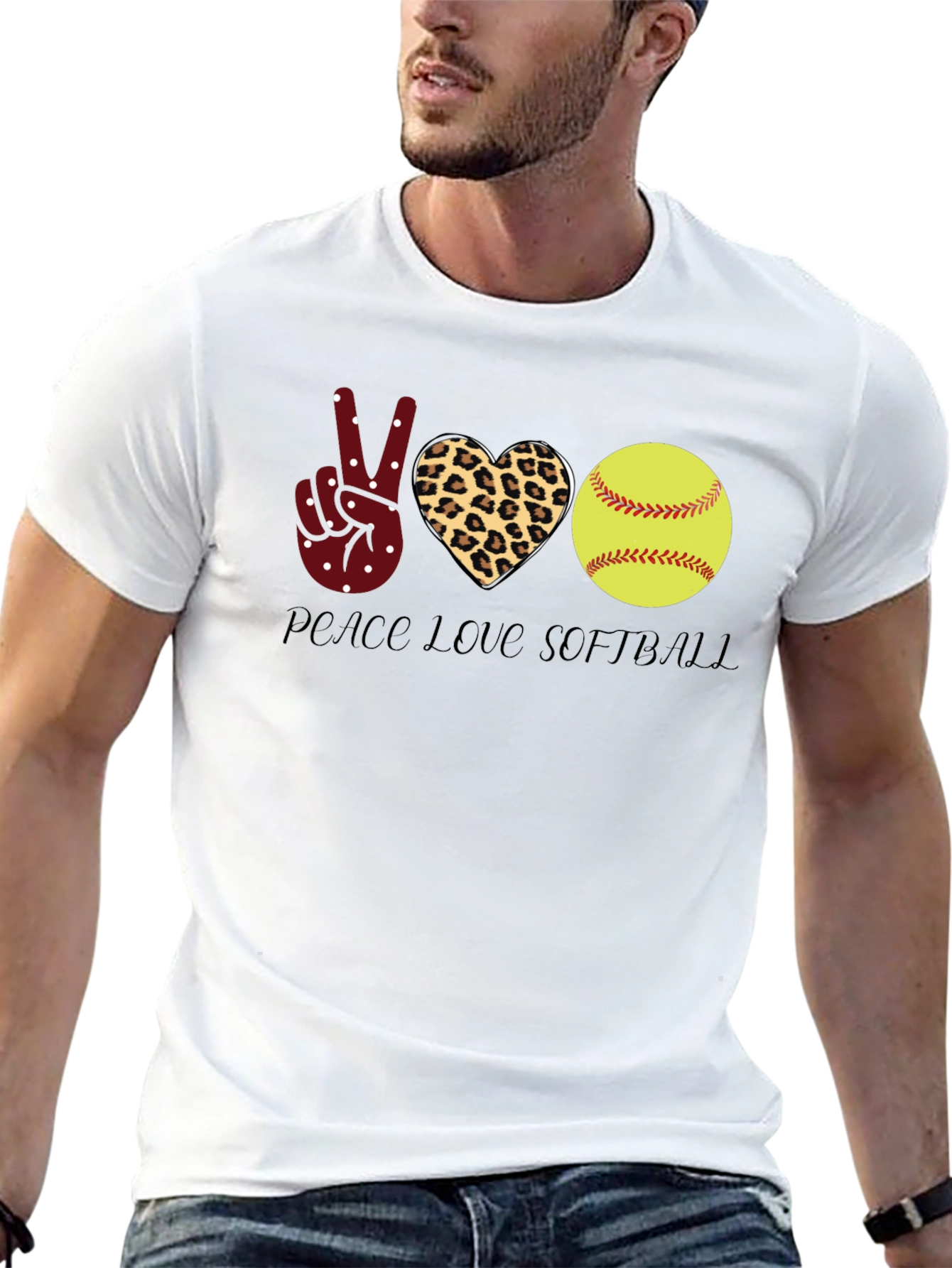 Peace Love Softball Graphic Tee