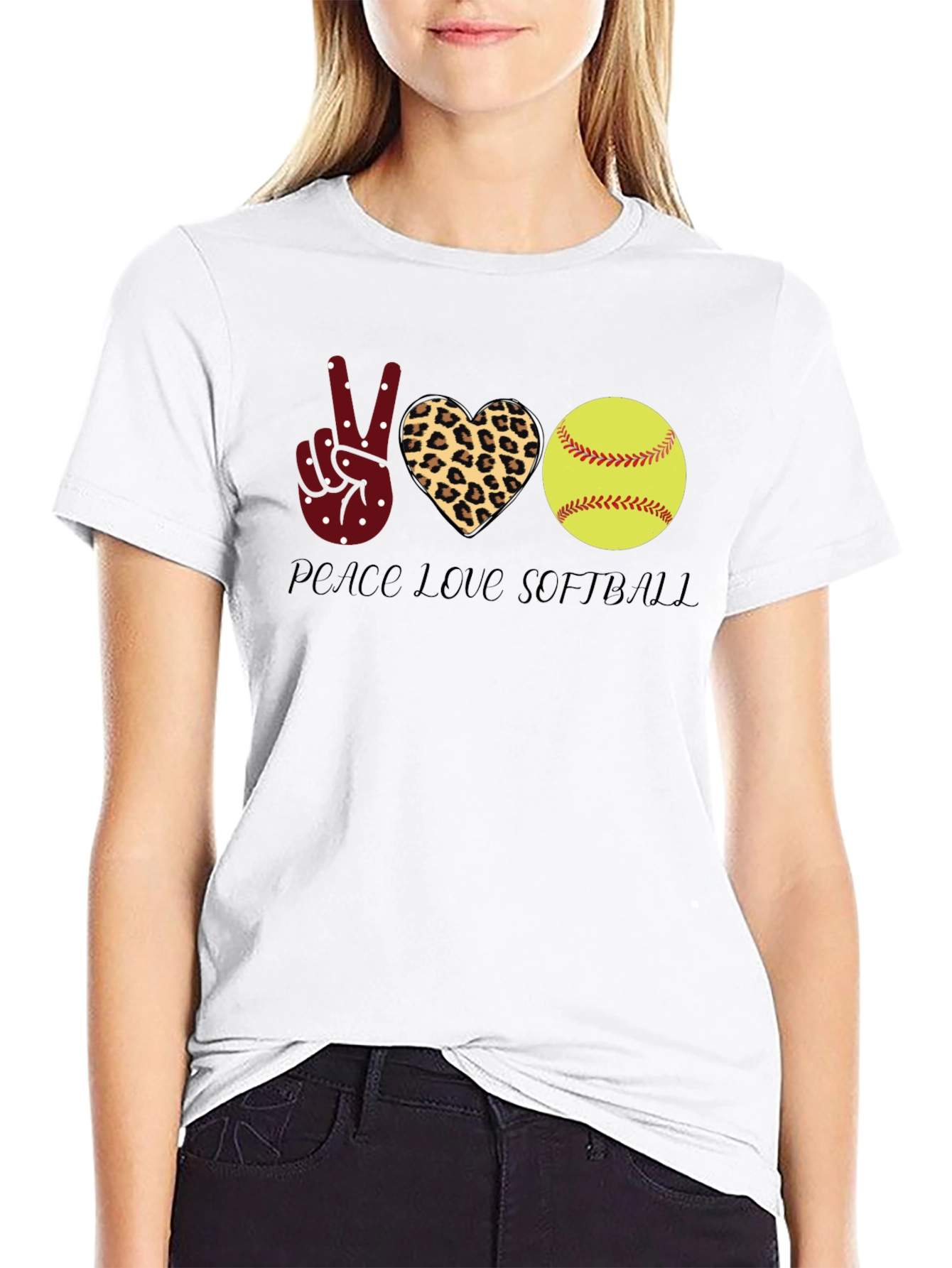 Peace Love Softball Graphic Tee