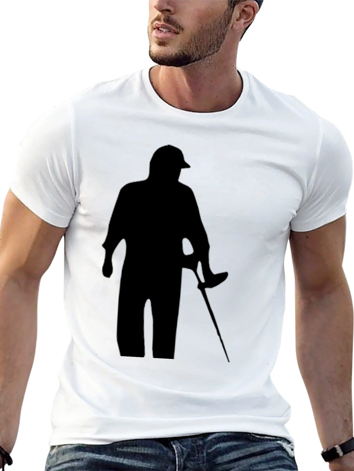 Silhouette Golfer Black T-Shirt