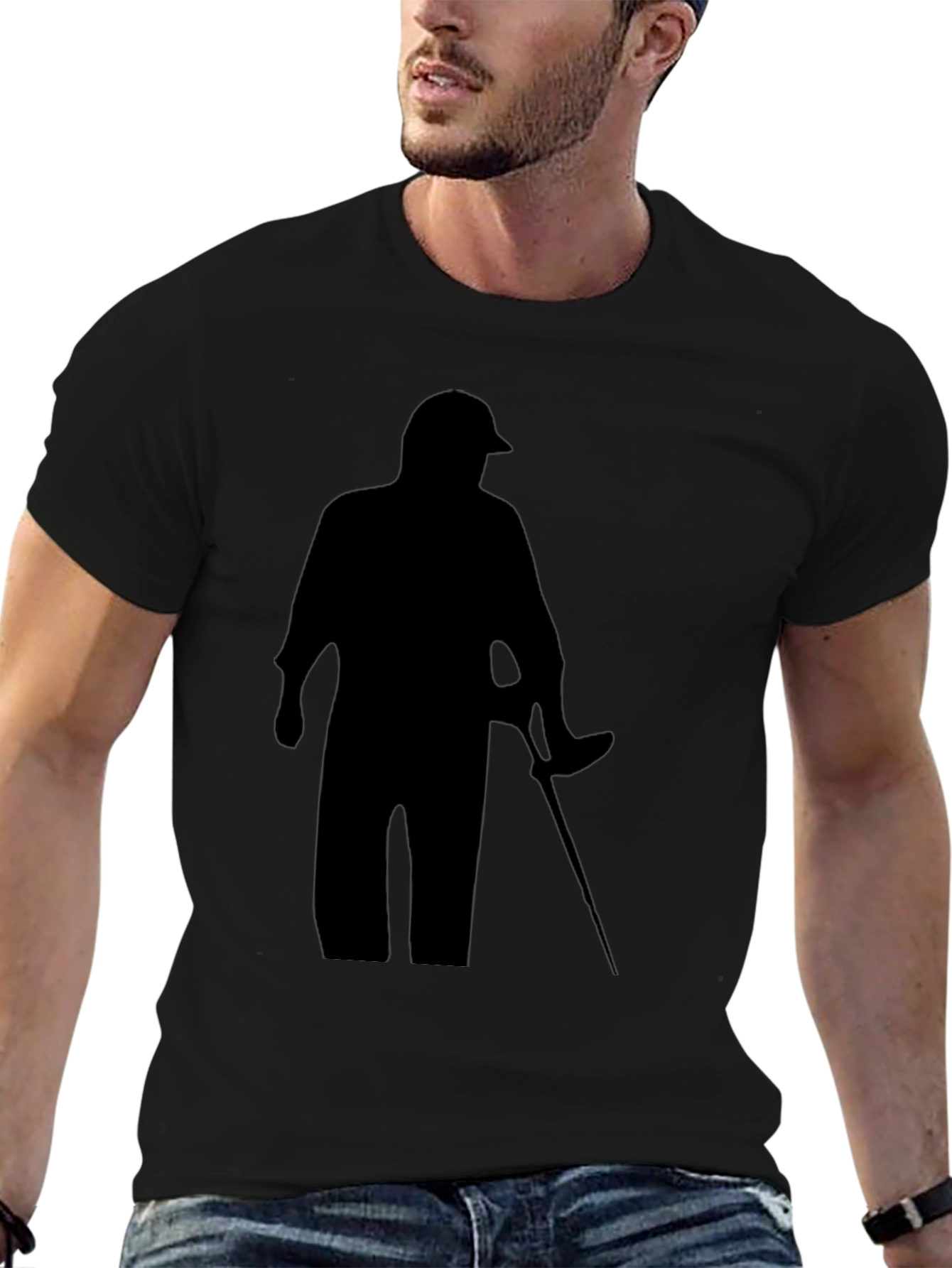 Silhouette Golfer Black T-Shirt