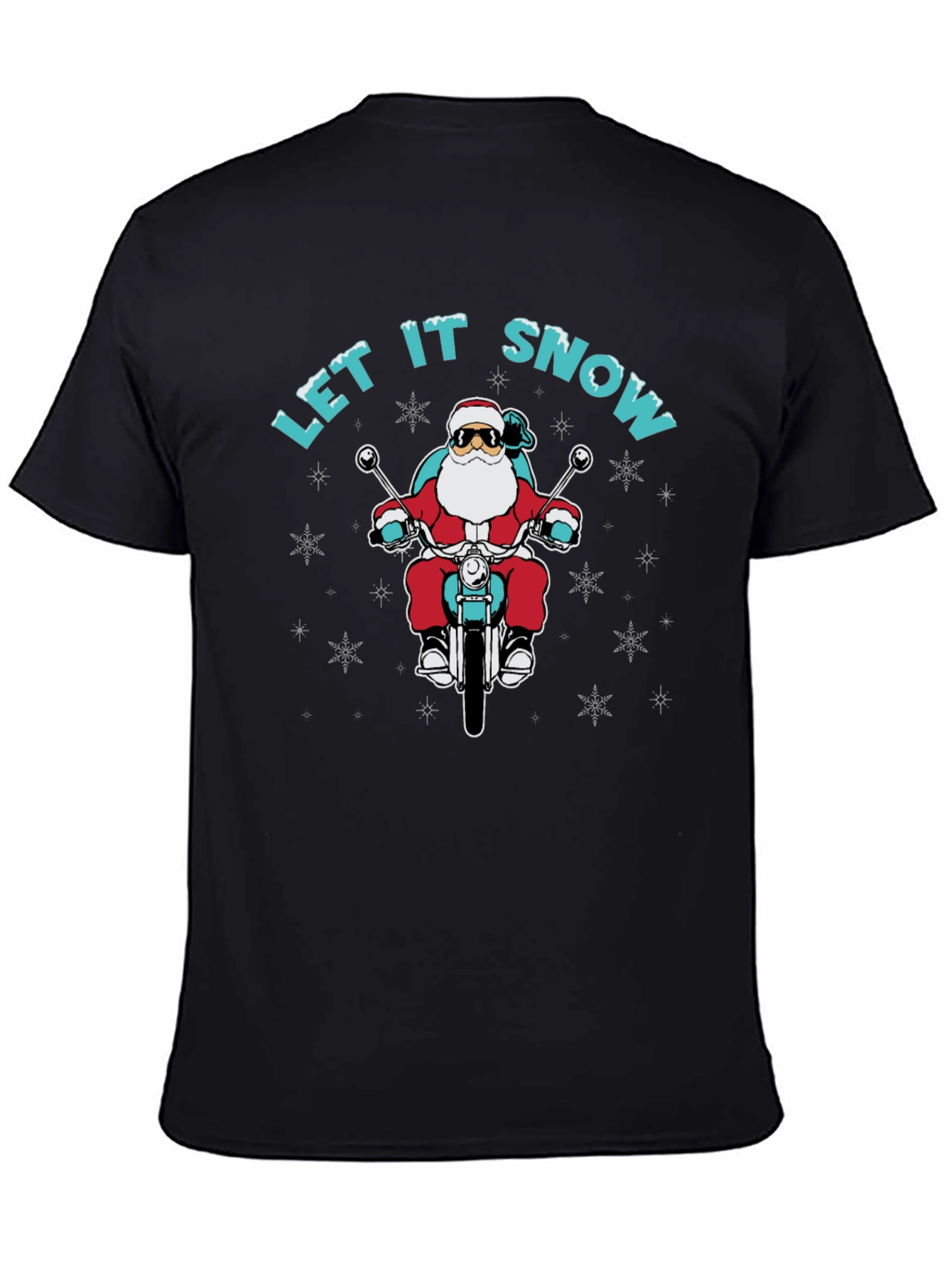 Santa Motorcycle T-Shirt - Let It Snow