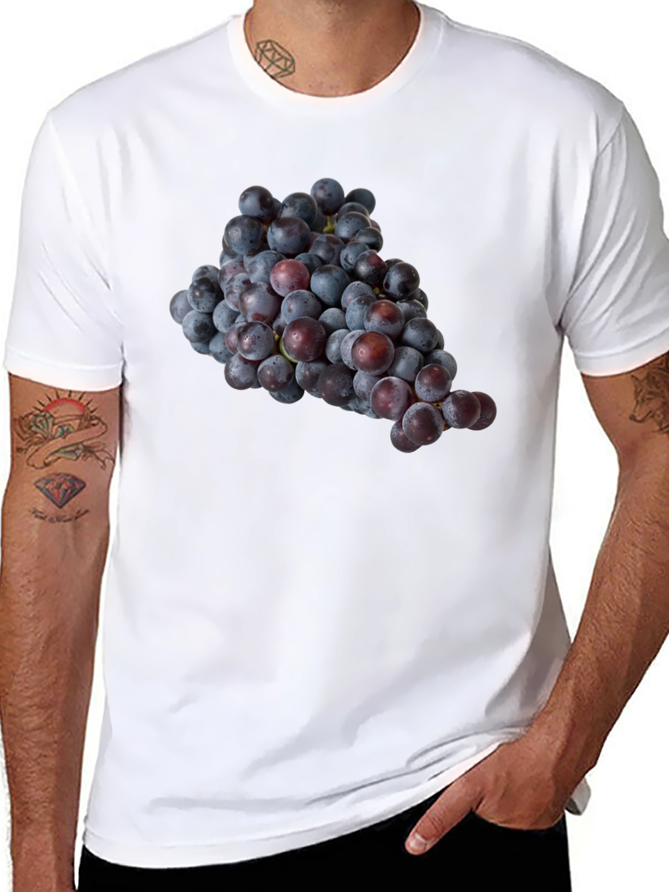 Grapes Graphic Tee - Unique Fruit Design