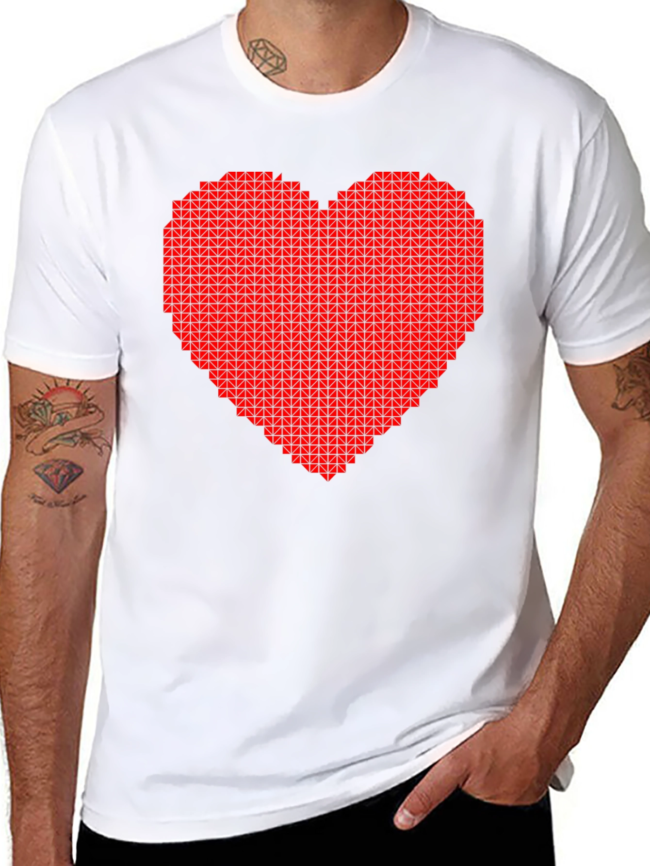 Pixel Heart Graphic T-Shirt - Black