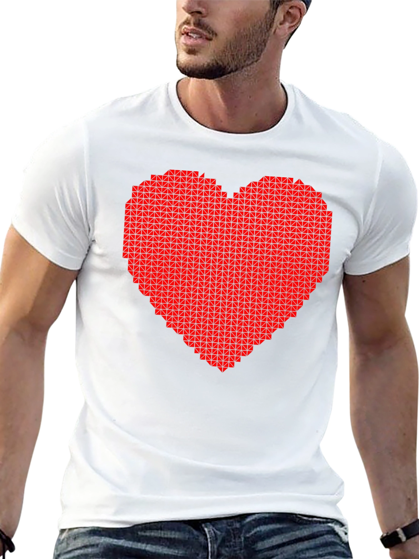Pixel Heart Graphic T-Shirt - Black