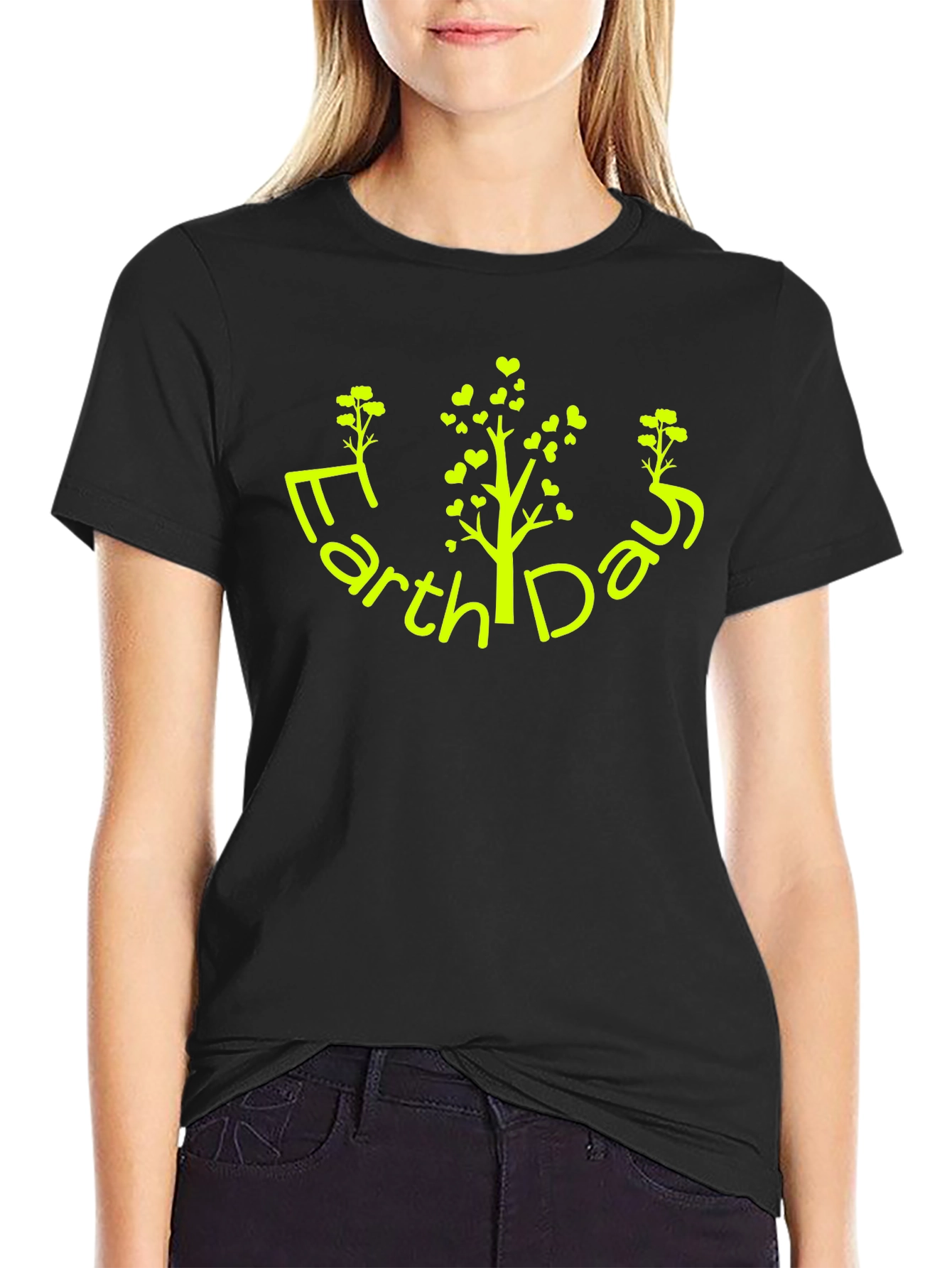 Earth Day Graphic T-Shirt - Black Cotton Tee