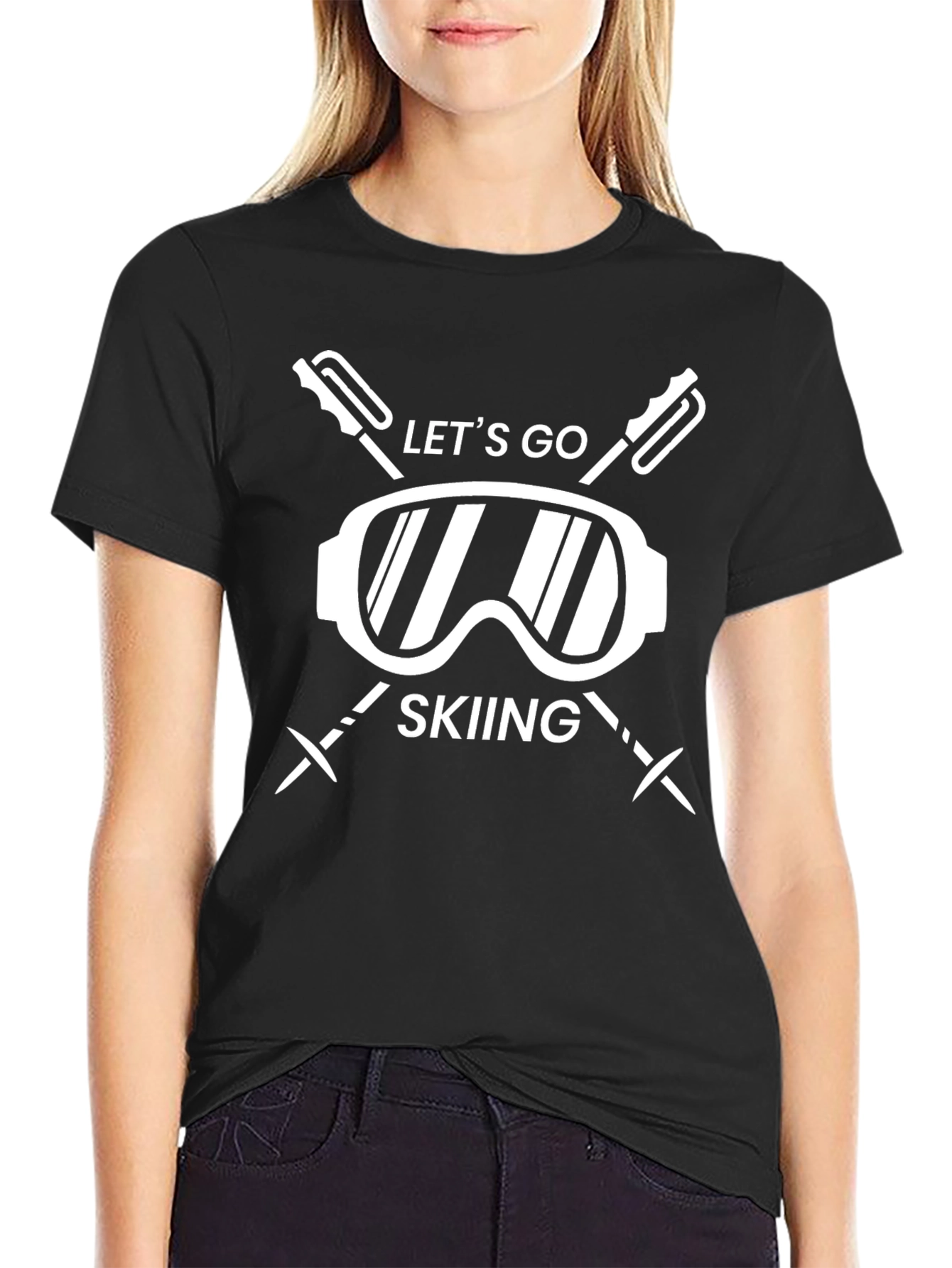 Lets Go Skiing Graphic T-Shirt