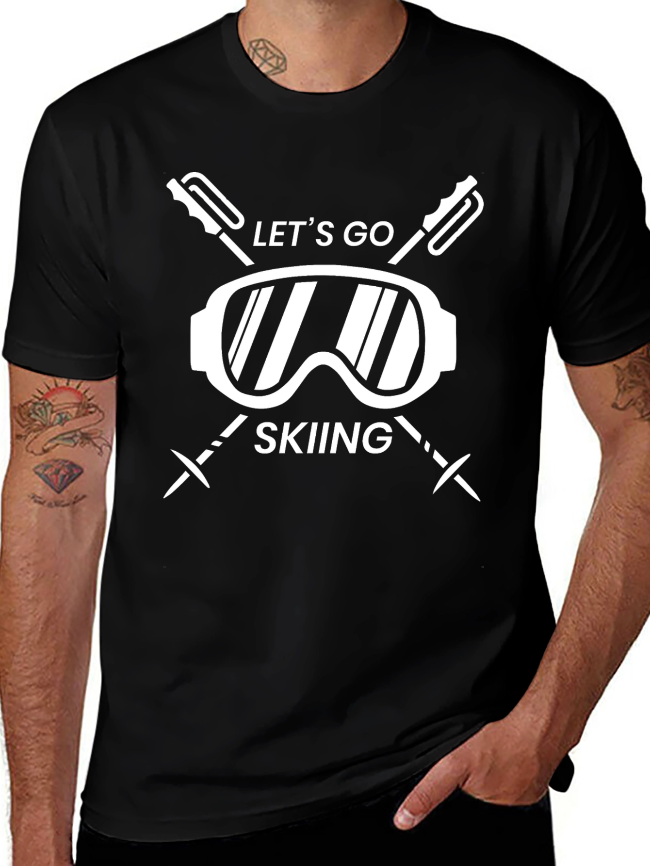 Lets Go Skiing Graphic T-Shirt