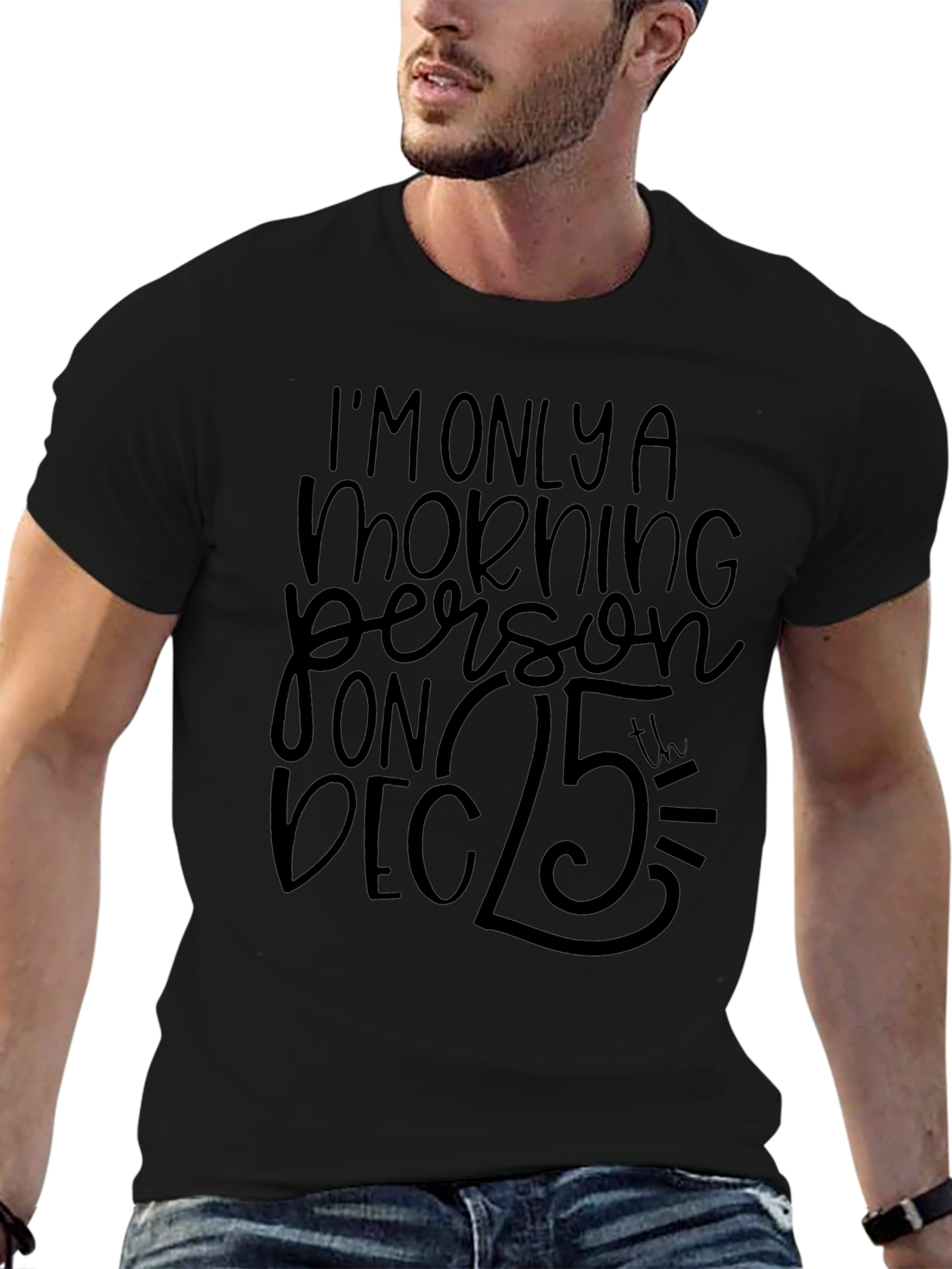 Funny Christmas Morning Person Graphic T-Shirt