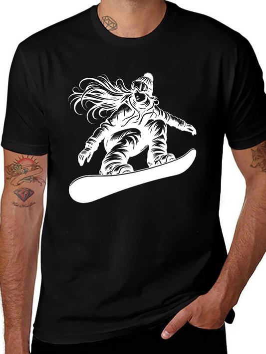 Snowboarder T-Shirt - Black Graphic Tee