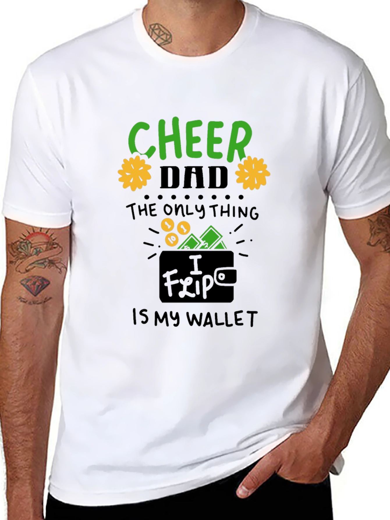 Cheer Dad T-Shirt -  Novelty Wallet Graphic Tee