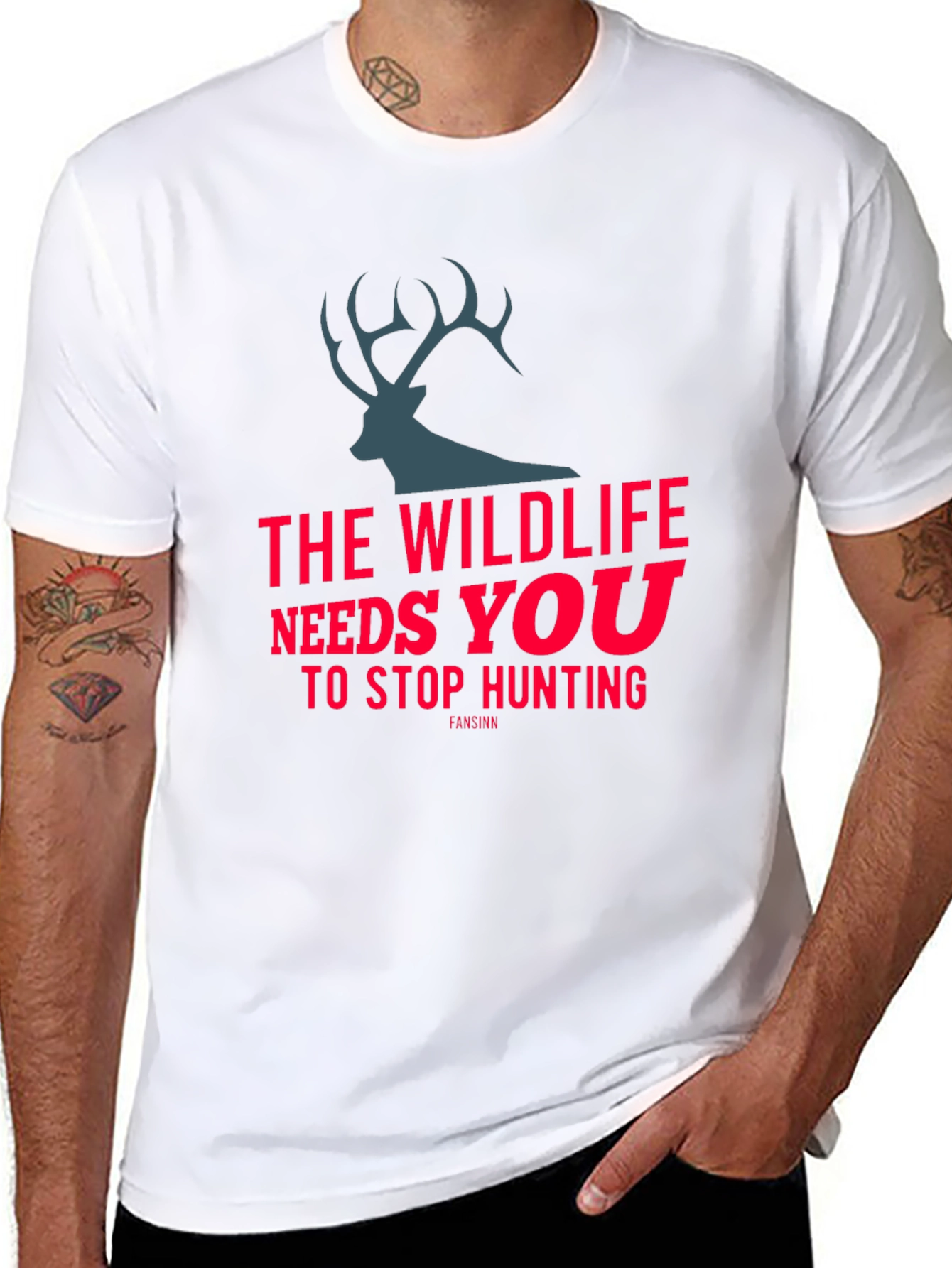 Wildlife Needs You Stop Hunting Black T-Shirt