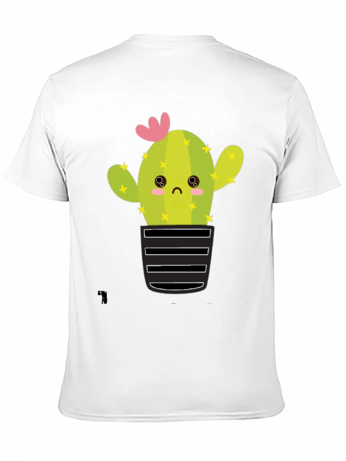 Cute Cactus Graphic Tee - Soft Black Cotton T-Shirt
