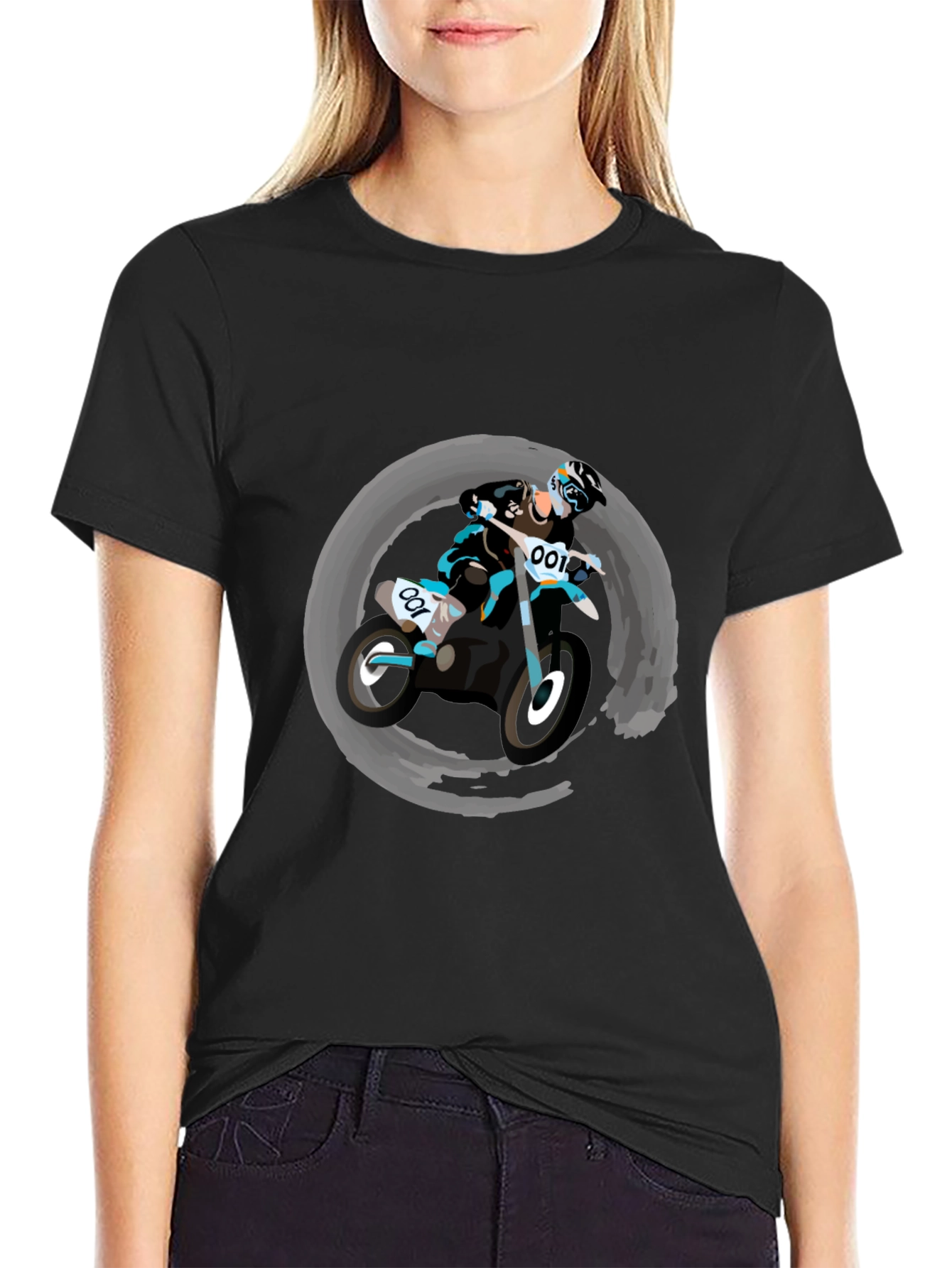 Motocross Rider Graphic Tee - Black