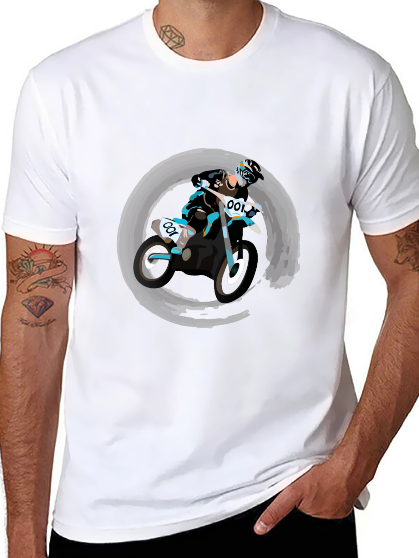 Motocross Rider Graphic Tee - Black