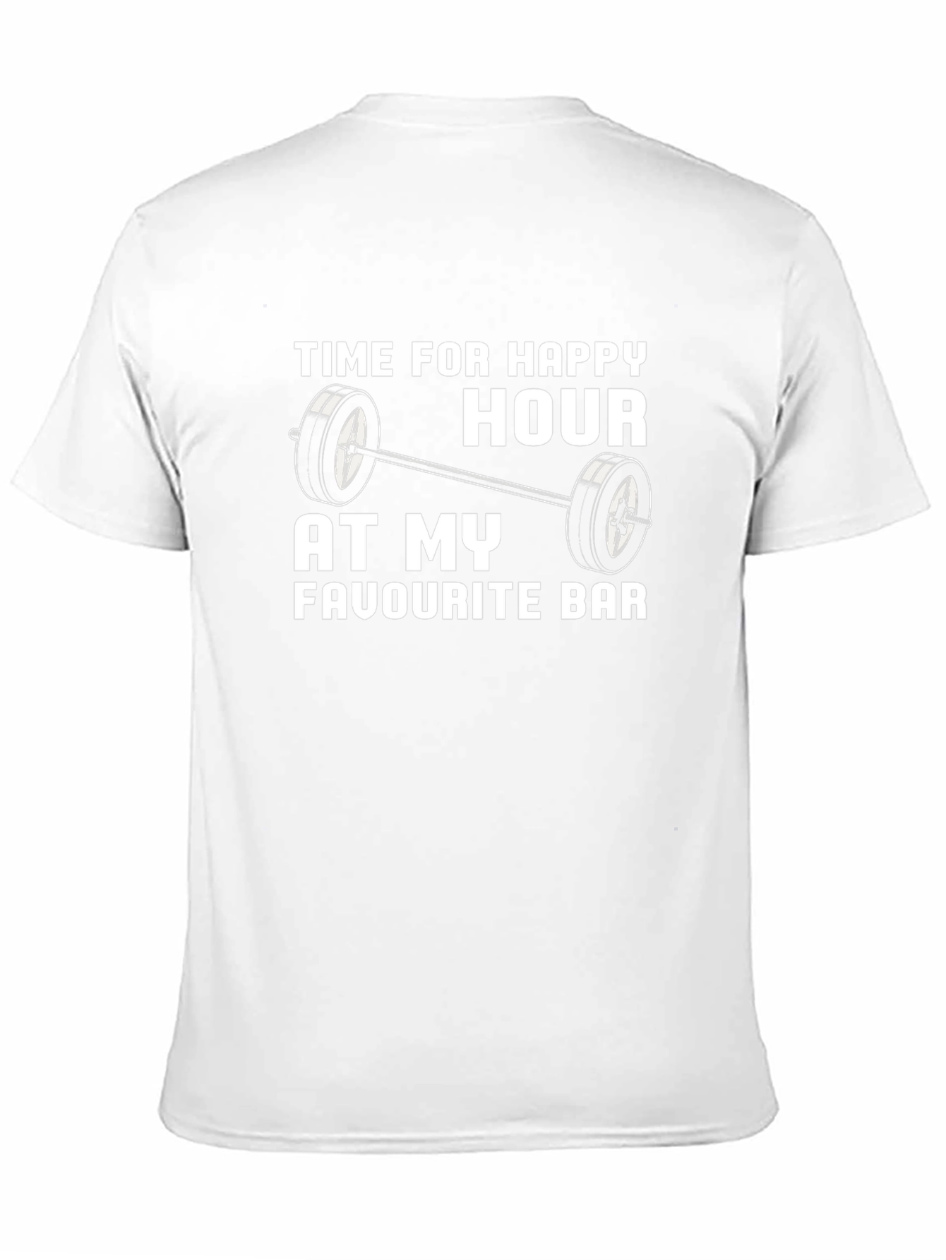 Happy Hour Barbell Mens Black T-Shirt