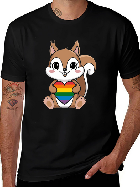 Squirrel Pride Rainbow Heart T-Shirt