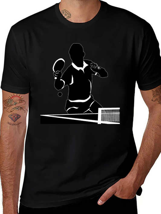 Table Tennis Player Graphic Tee - Black