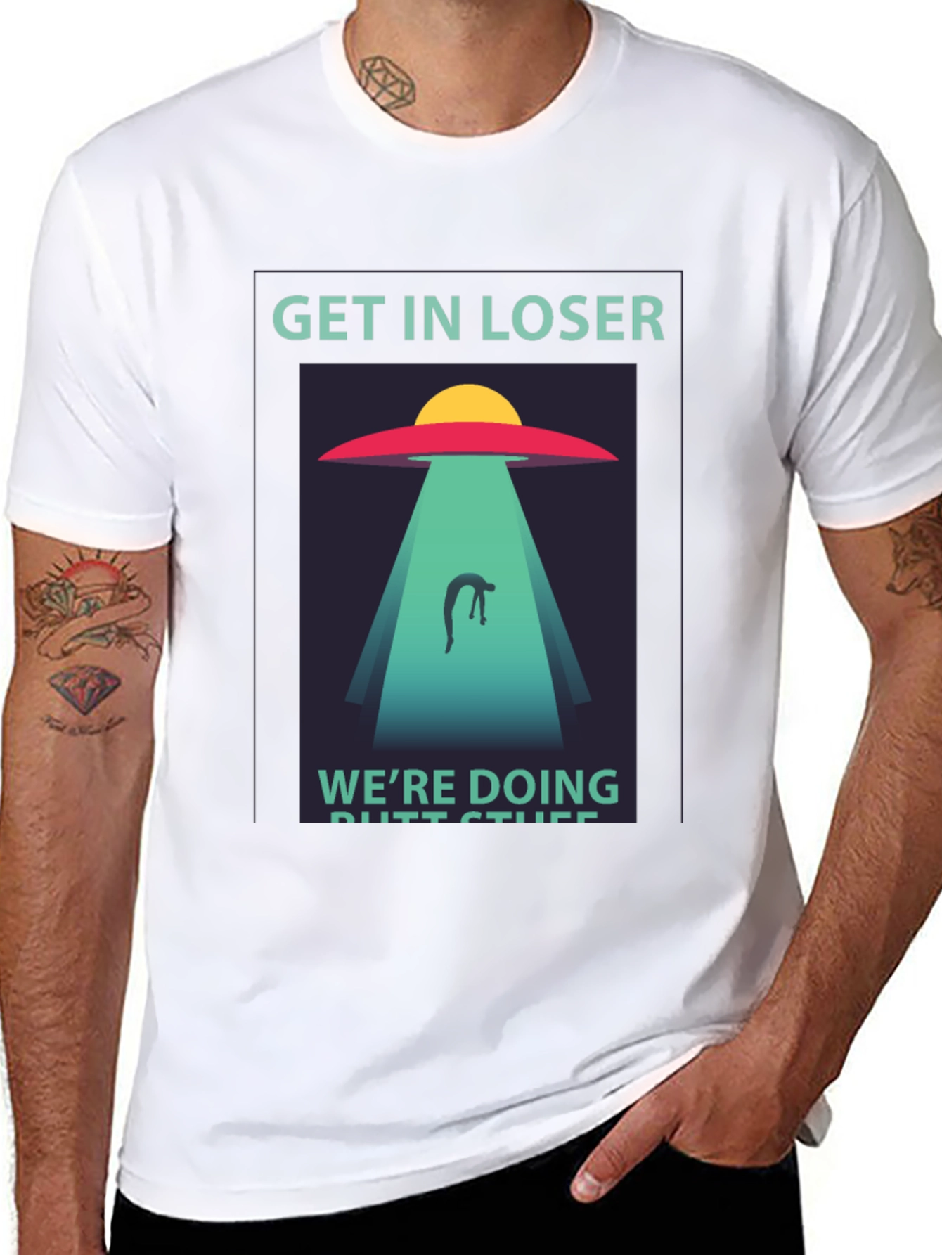 Get In Loser Alien Abduction Graphic Tee