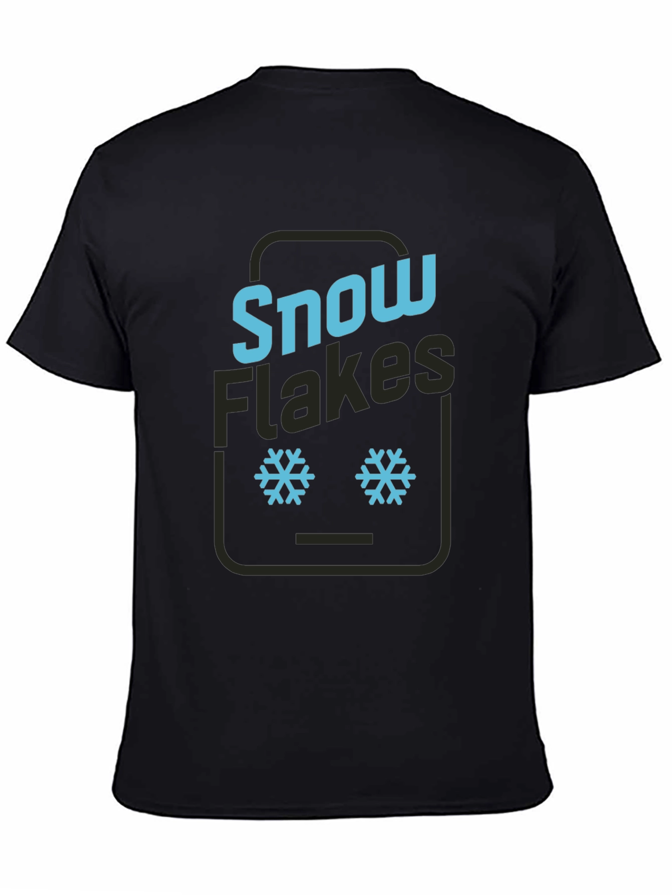 Snowflake Graphic Tee - Black Cotton T-Shirt