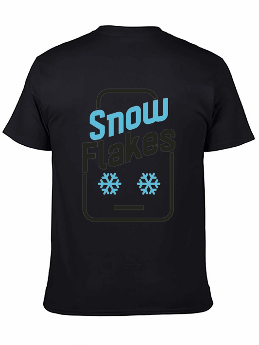 Snowflake Graphic Tee - Black Cotton T-Shirt