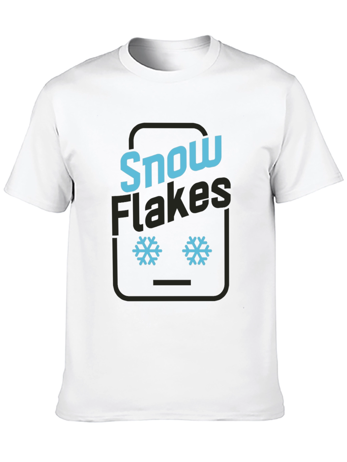 Snowflake Graphic Tee - Black Cotton T-Shirt