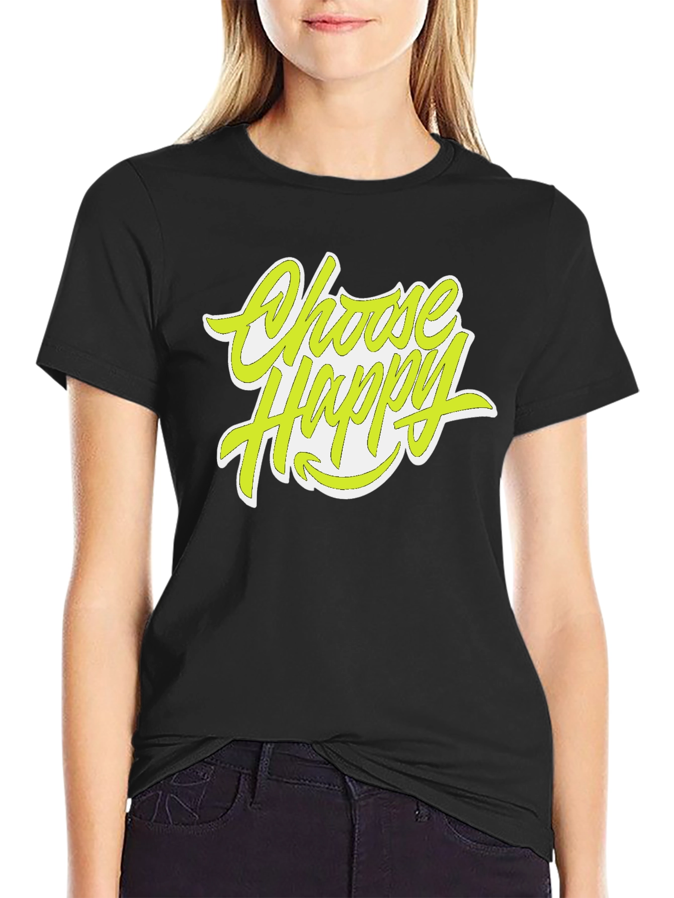 Choose Happy Graphic Tee - Stylish Positive Vibes Shirt