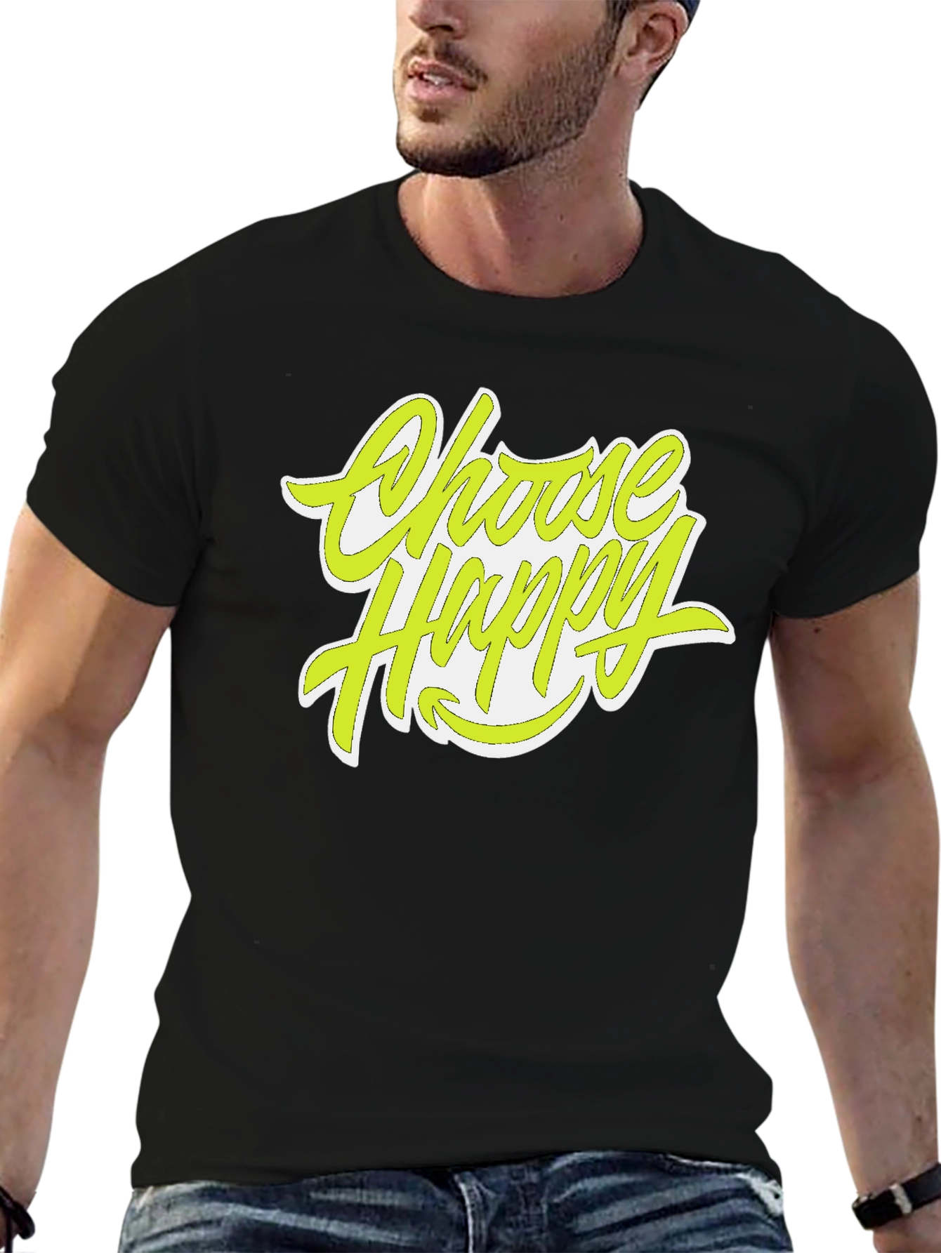 Choose Happy Graphic Tee - Stylish Positive Vibes Shirt