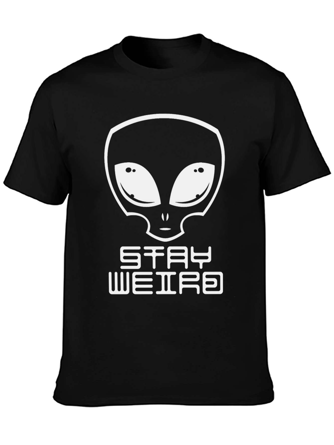 Stay Weird Alien Graphic Black T-Shirt
