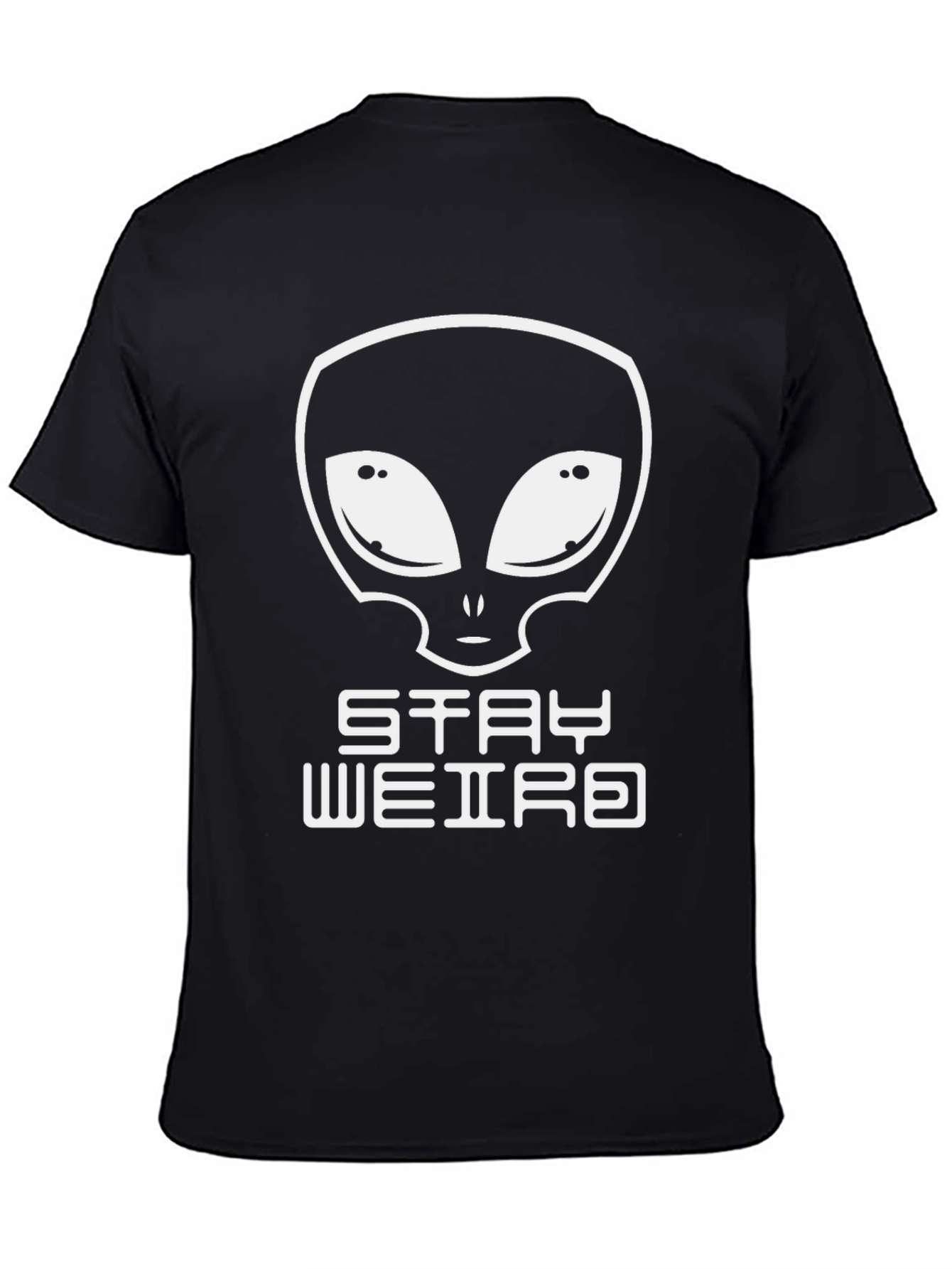 Stay Weird Alien Graphic Black T-Shirt