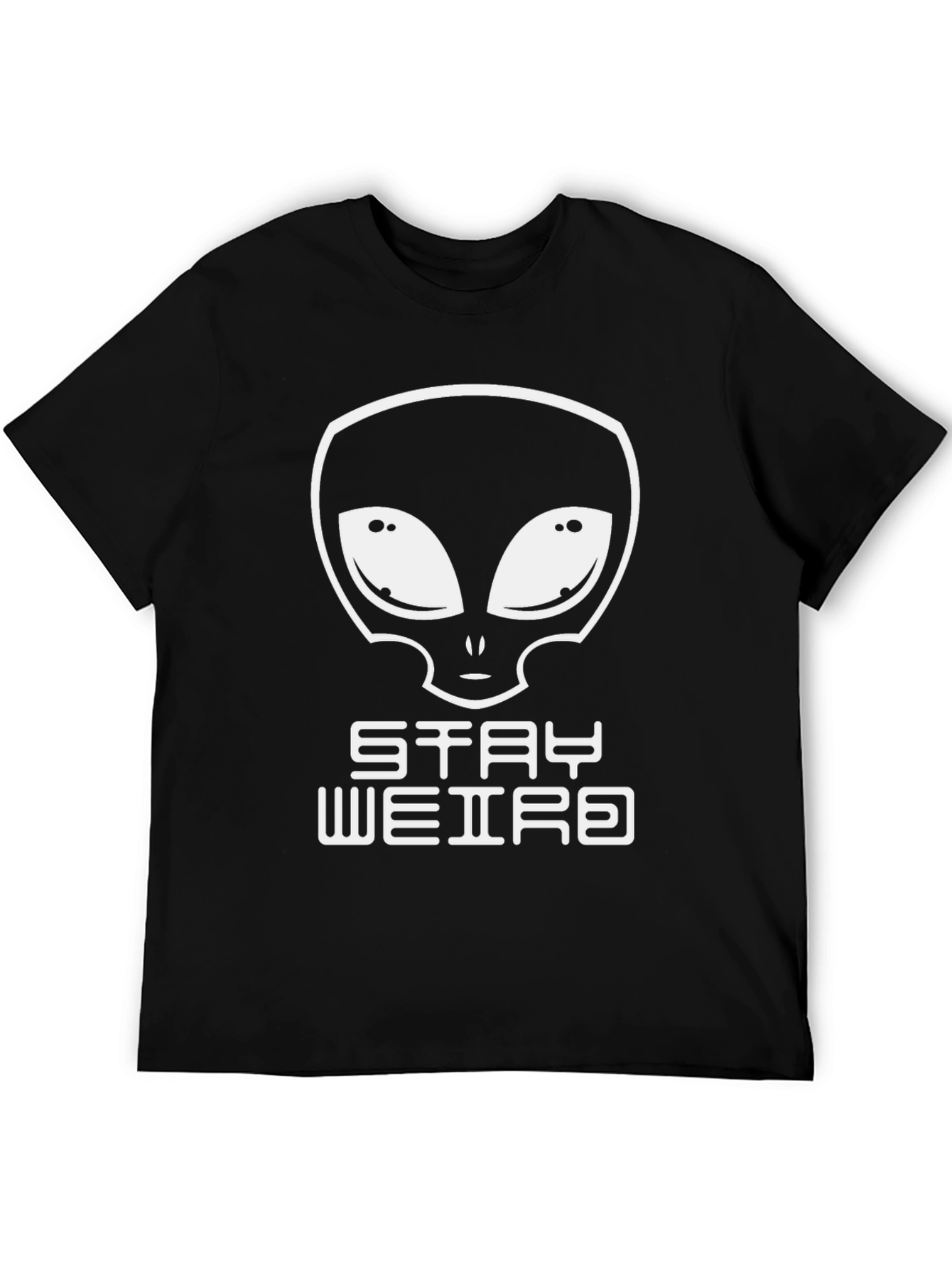 Stay Weird Alien Graphic Black T-Shirt