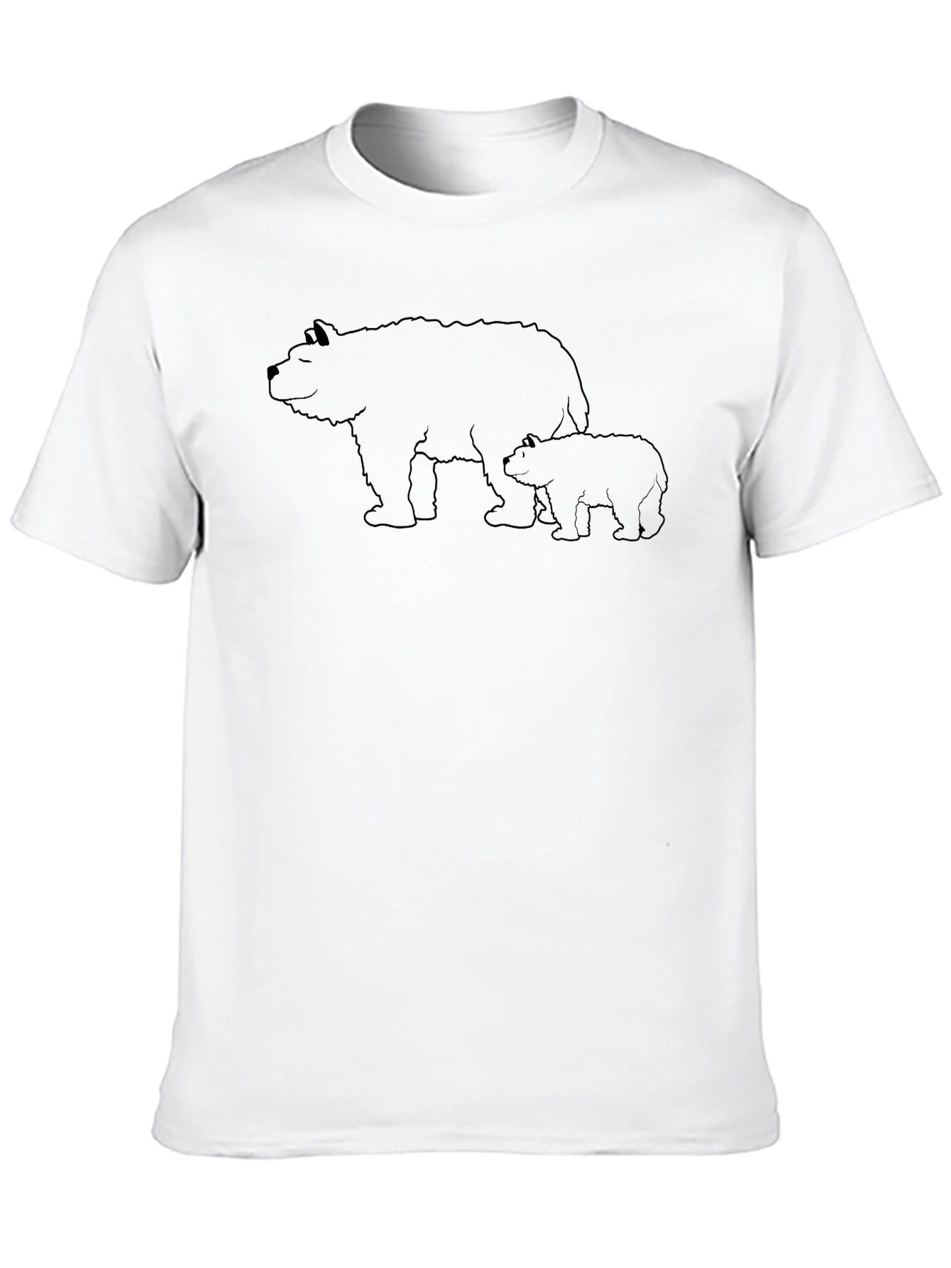 Mama Bear & Cub Outline Graphic Tee - Black