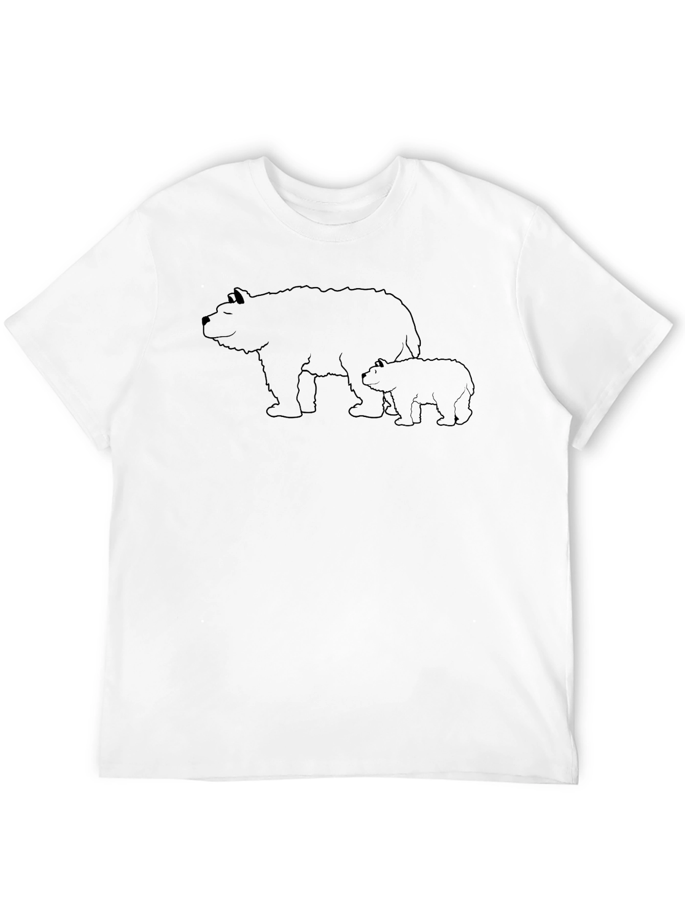 Mama Bear & Cub Outline Graphic Tee - Black