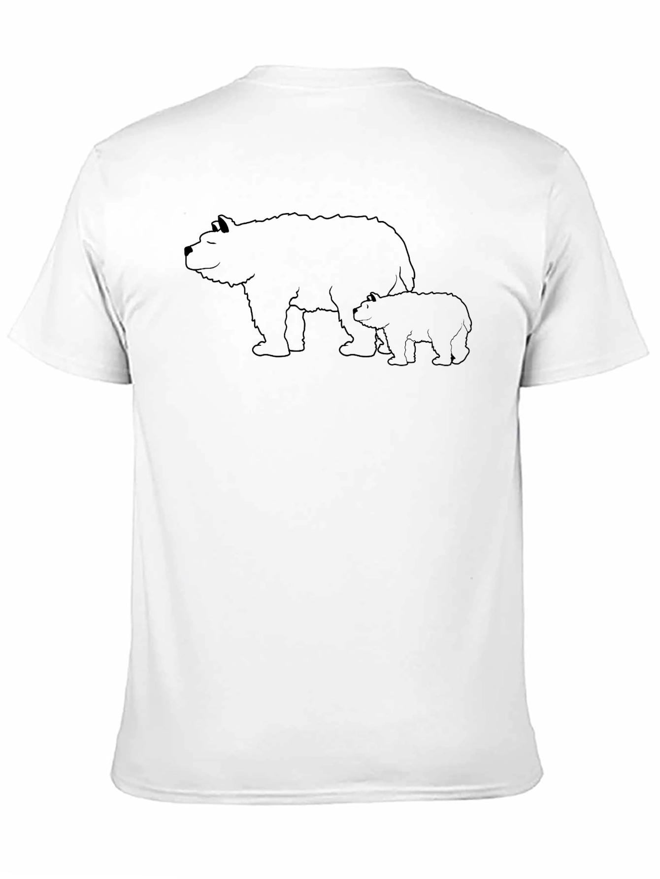 Mama Bear & Cub Outline Graphic Tee - Black
