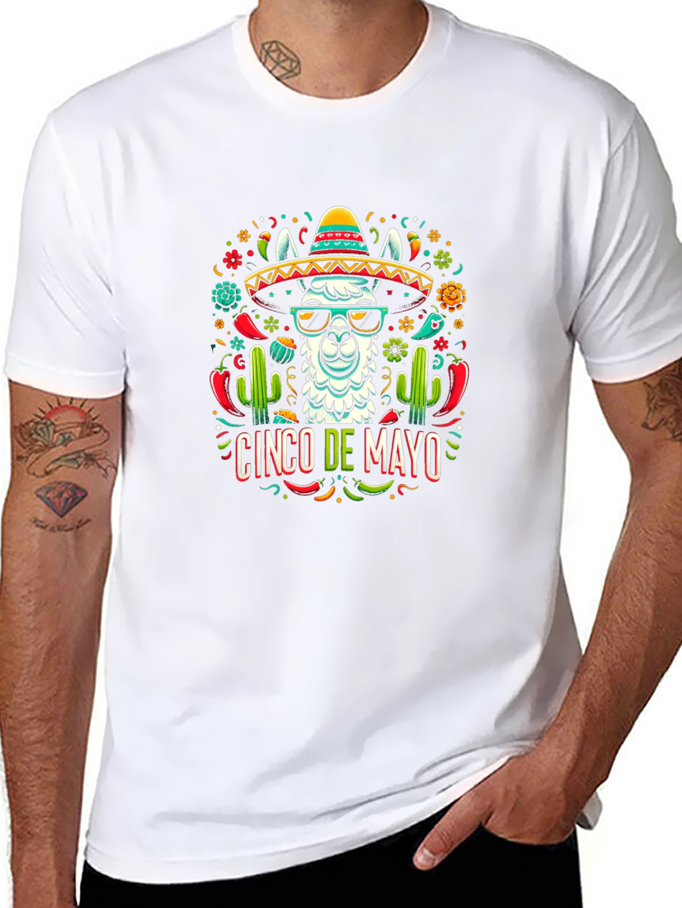 Cinco de Mayo Llama Graphic Tee - Black