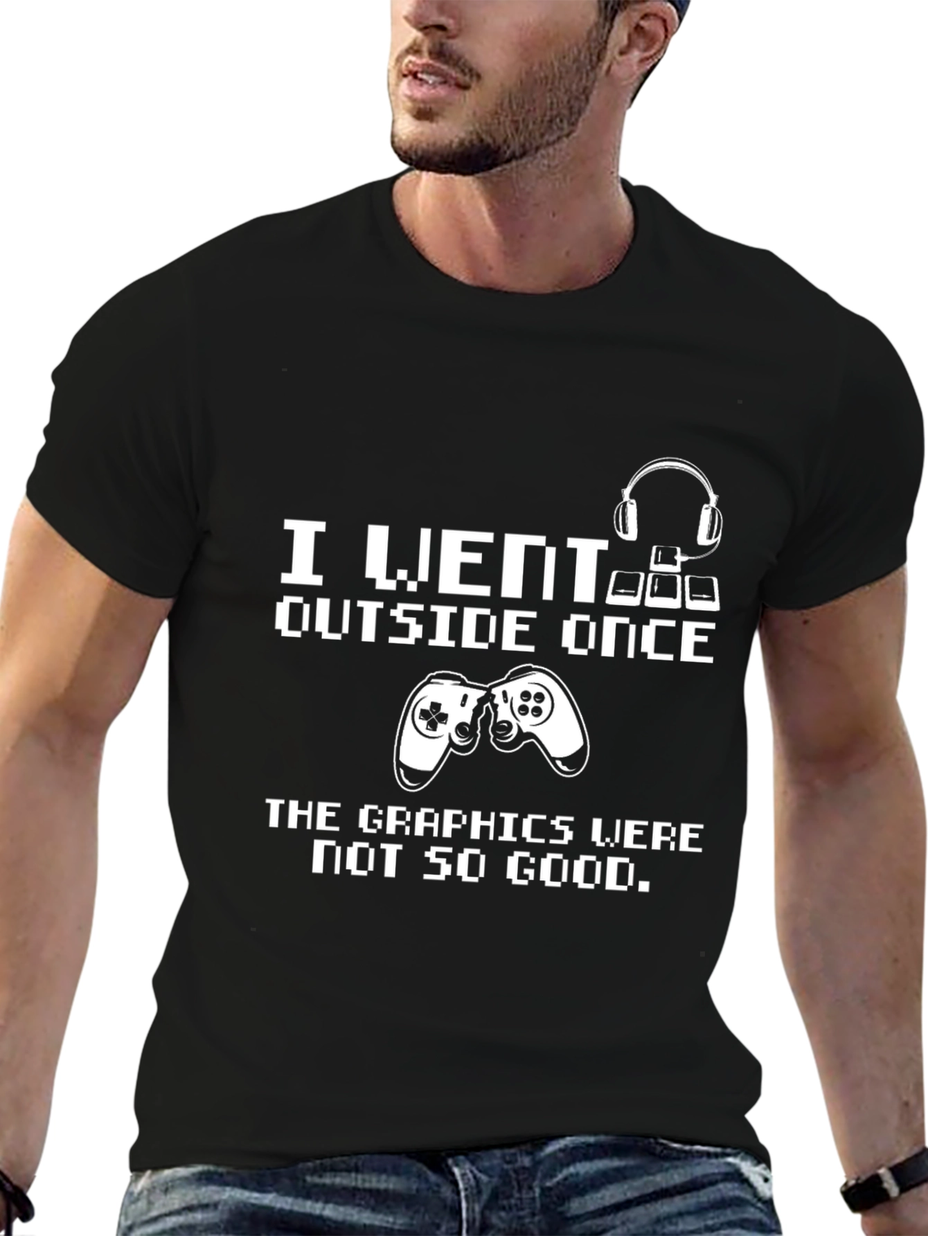 Gamer Humor T-Shirt - I Went Outside Once