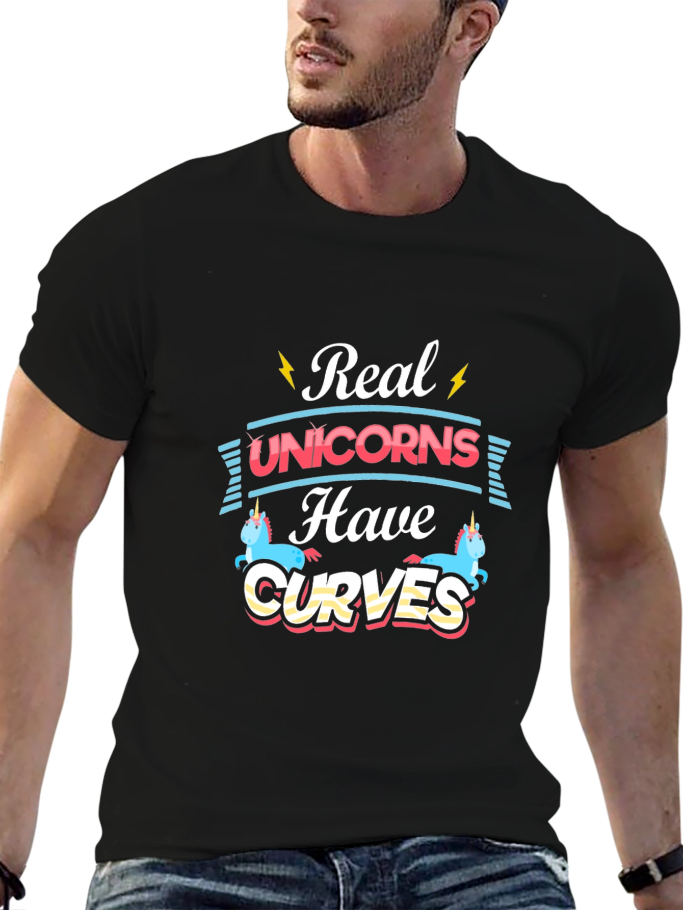Real Unicorns Have Curves Graphic T-Shirt