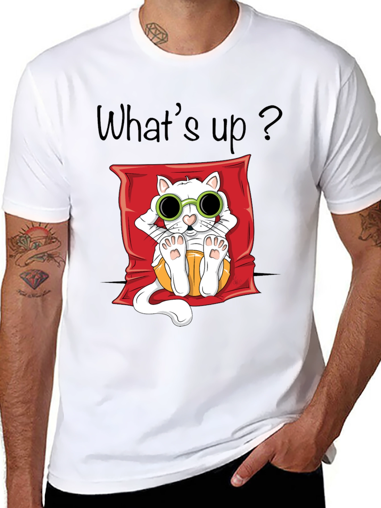 Cool Cat Graphic T-Shirt - Unisex Black Tee