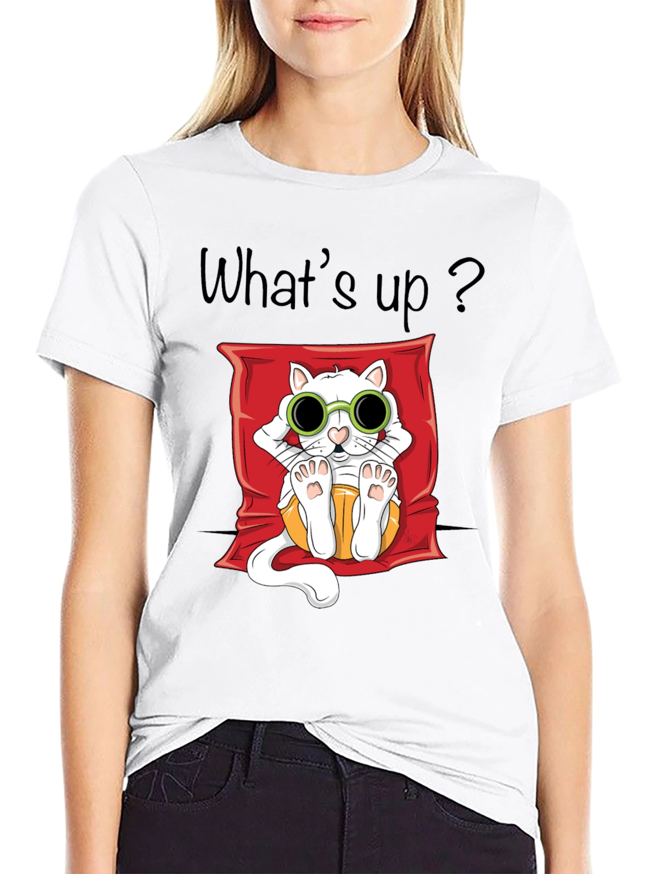 Cool Cat Graphic T-Shirt - Unisex Black Tee