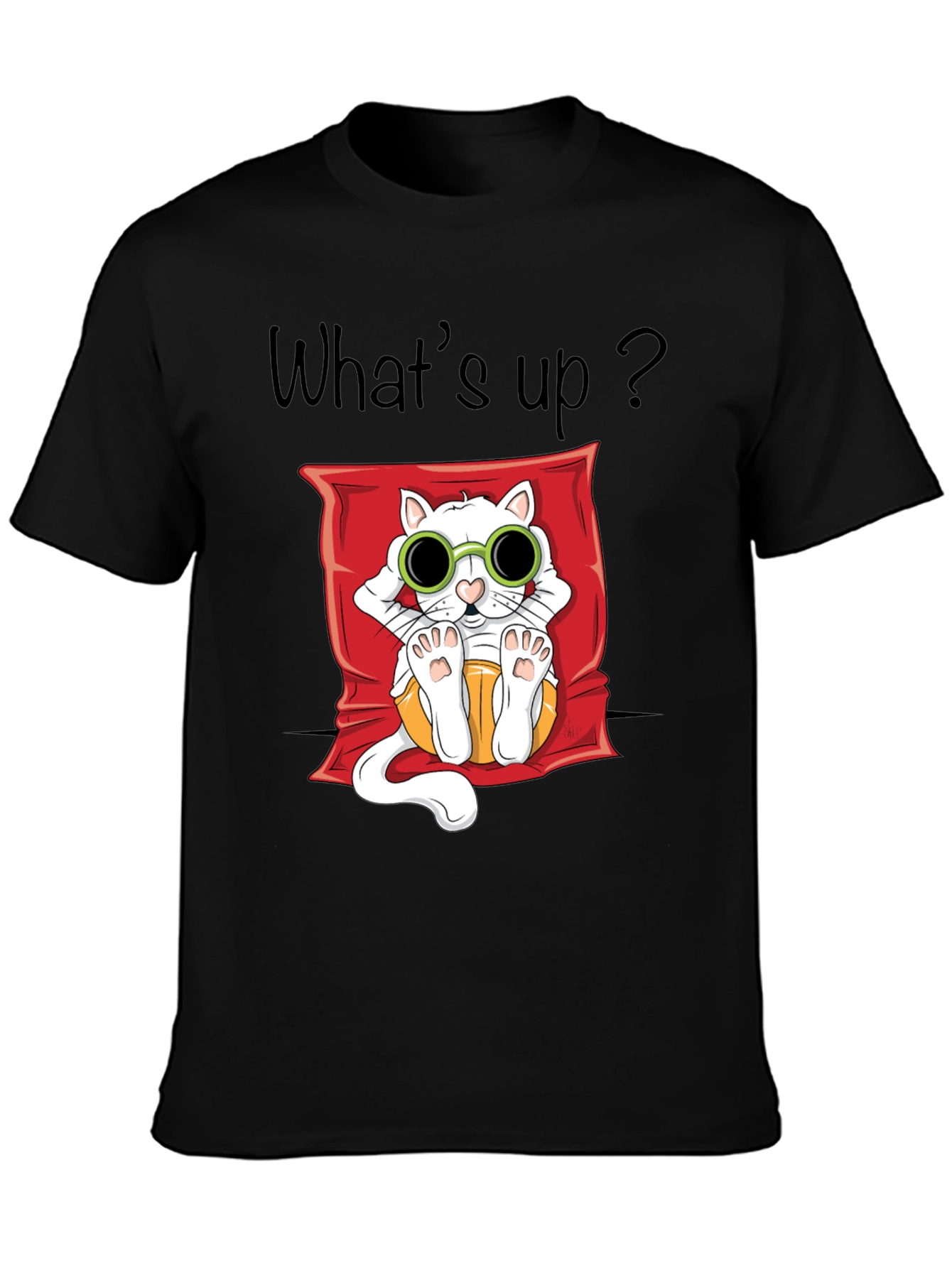 Cool Cat Graphic T-Shirt - Unisex Black Tee