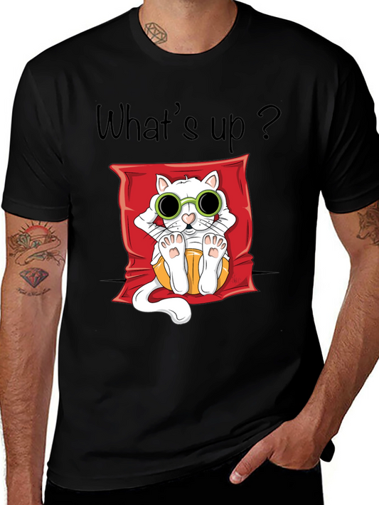 Cool Cat Graphic T-Shirt - Unisex Black Tee