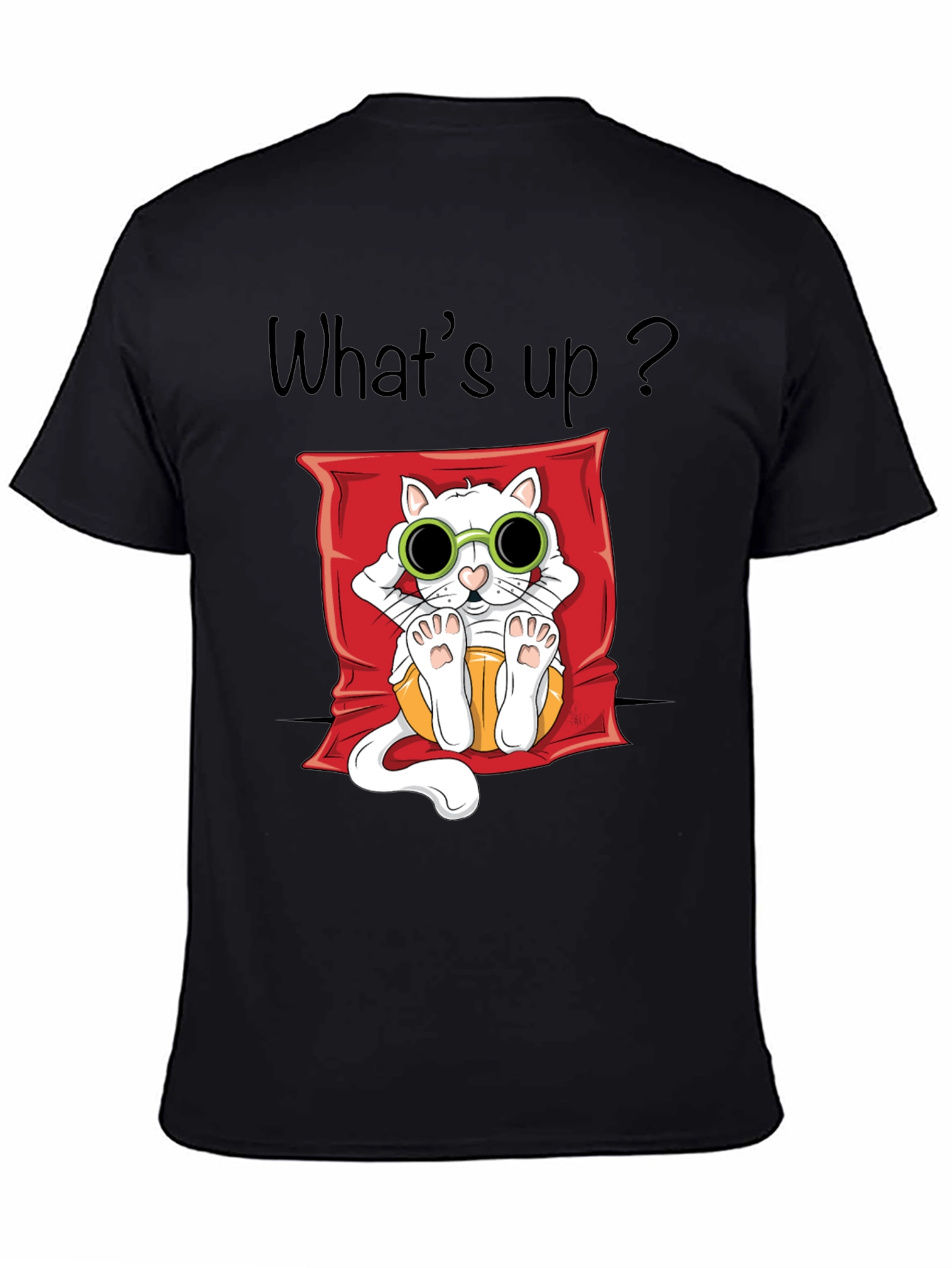 Cool Cat Graphic T-Shirt - Unisex Black Tee