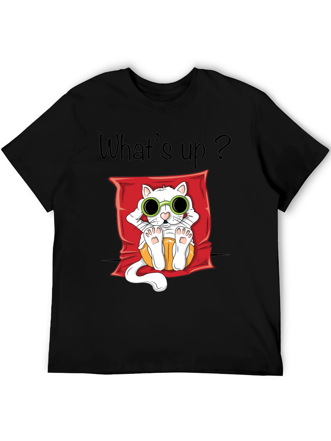 Cool Cat Graphic T-Shirt - Unisex Black Tee