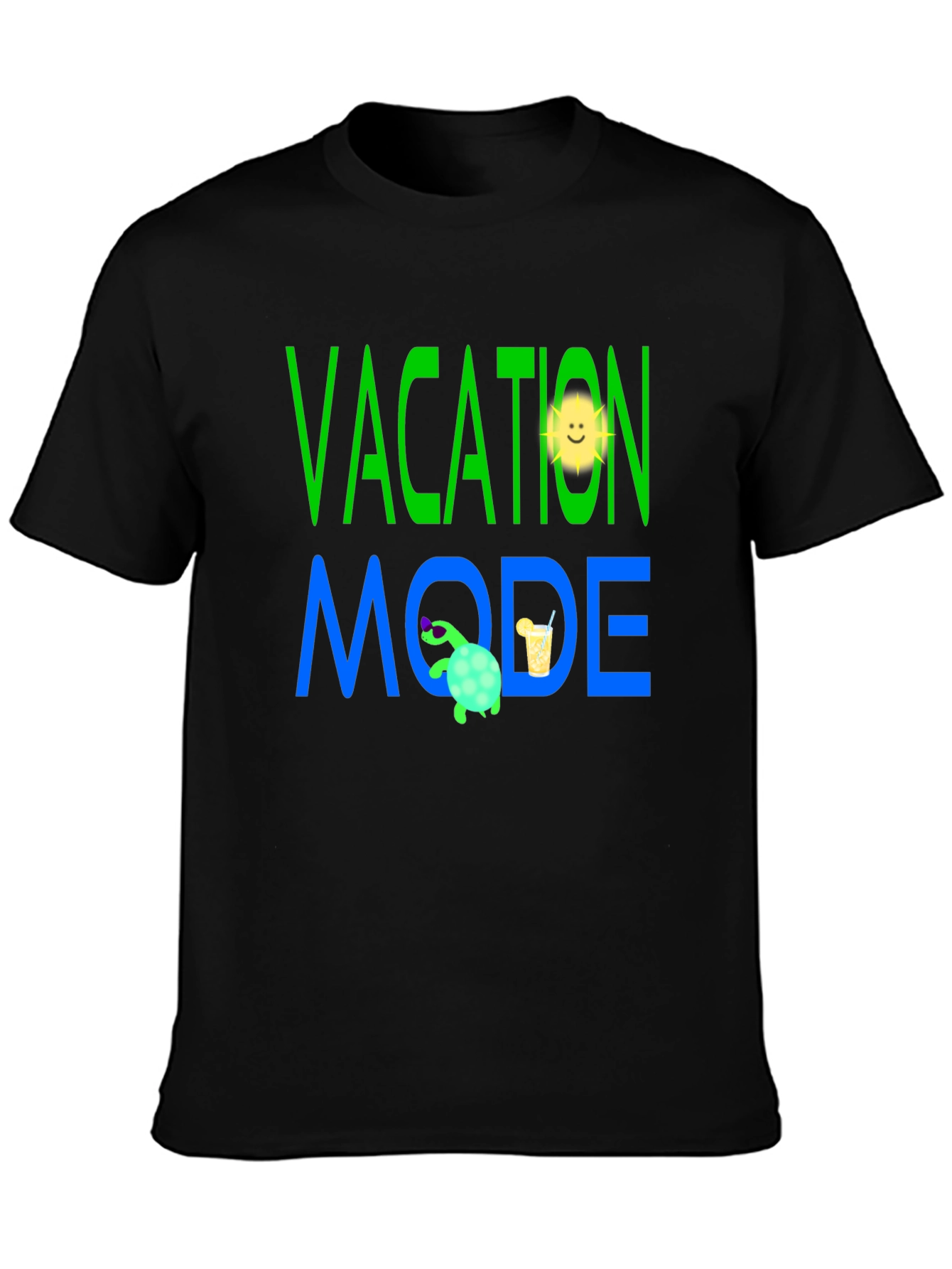 Vacation Mode T-Shirt - Turtle and Sun Design