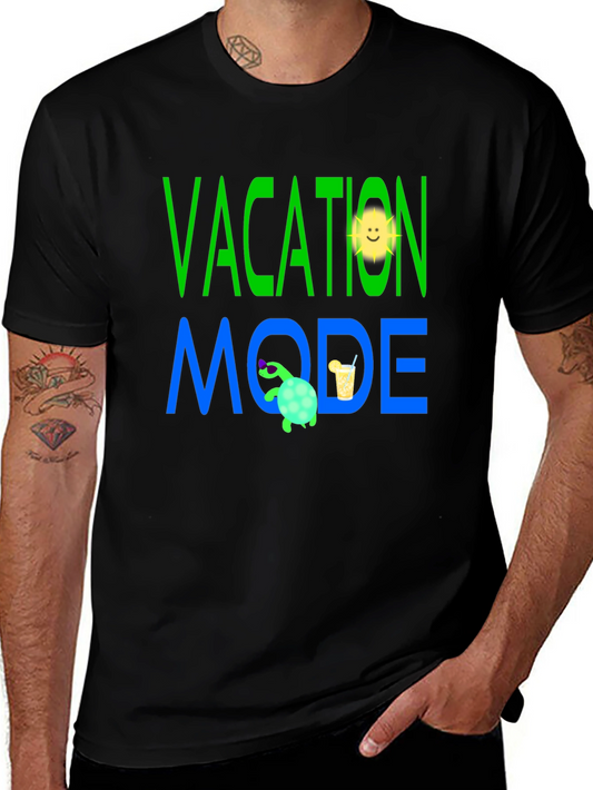 Vacation Mode T-Shirt - Turtle and Sun Design